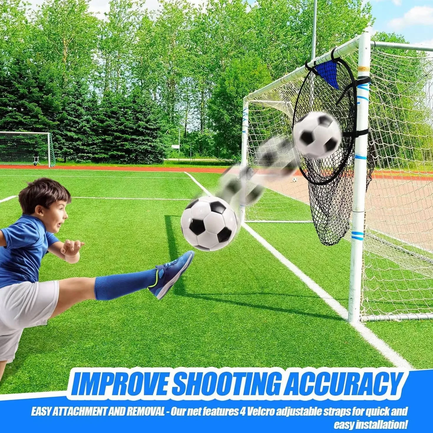Portería de Fútbol Plegable con Red, Entrenamiento y Práctica de Tiro (Negro)