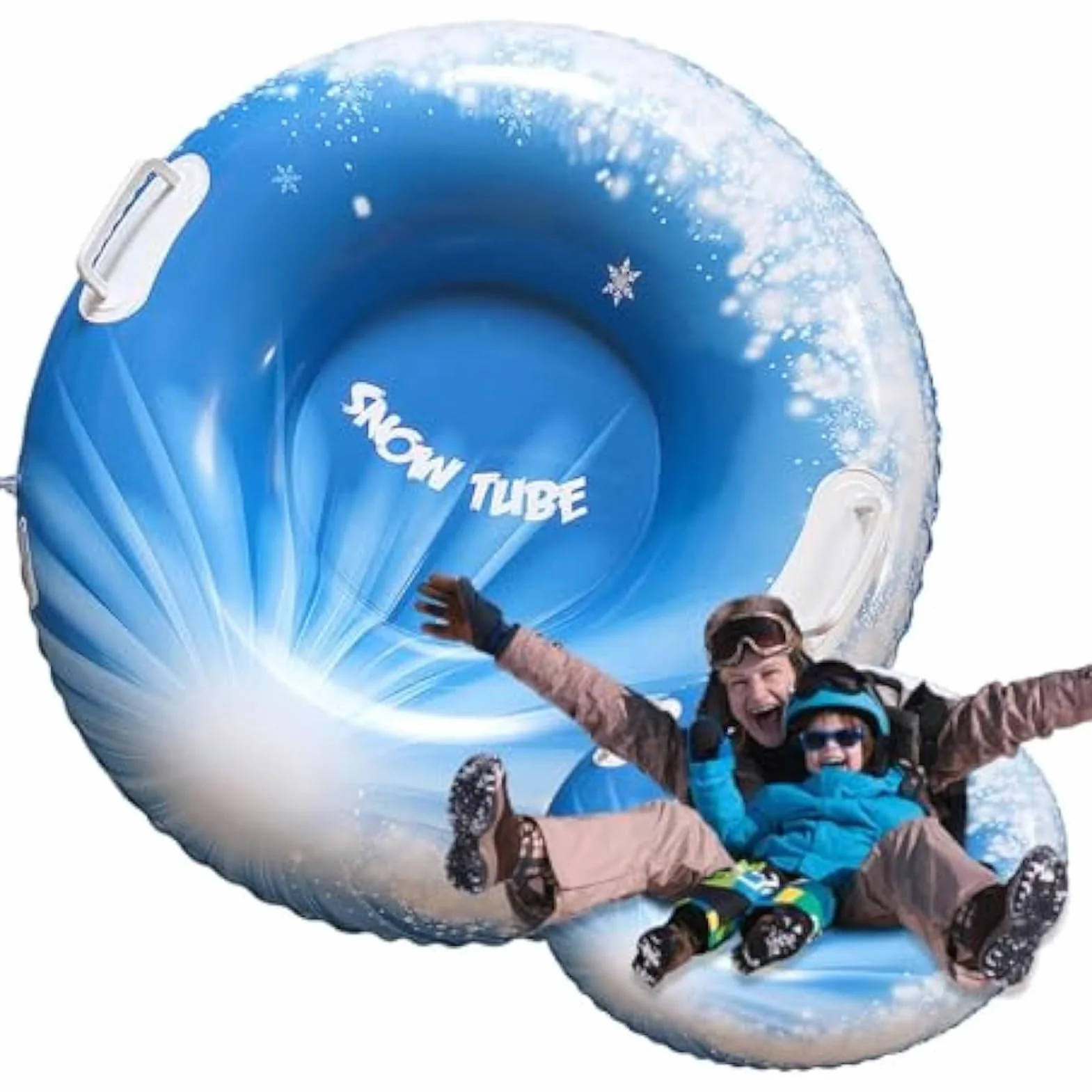 Tubos De Nieve para Adultos – Tubo Inflable Resistente con Asas, 80 × 80 × 25 Cm PVC Duradero Trineo De Invierno
