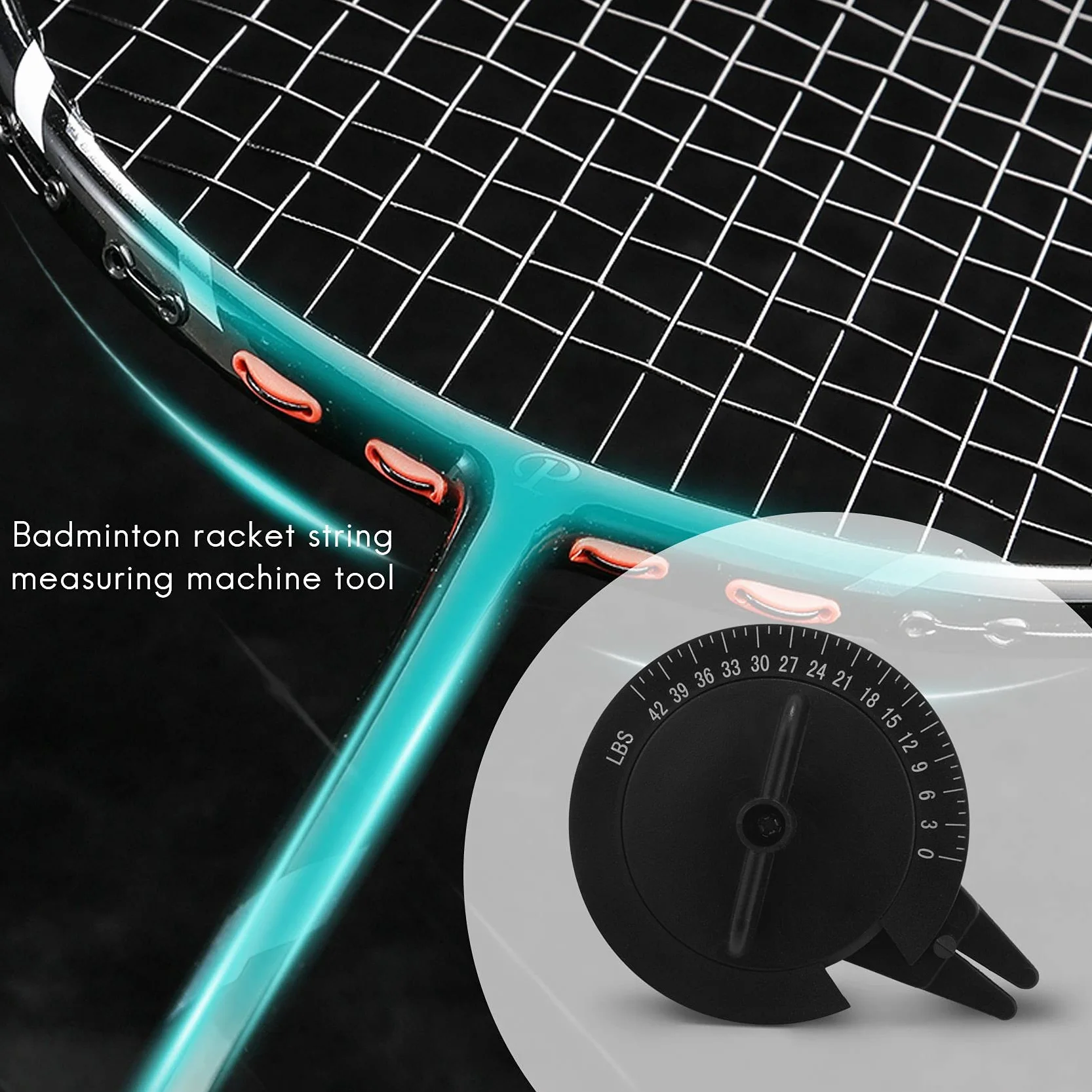 Herramientas de encordado de raqueta de bádminton y tenis con calibrador de tensión