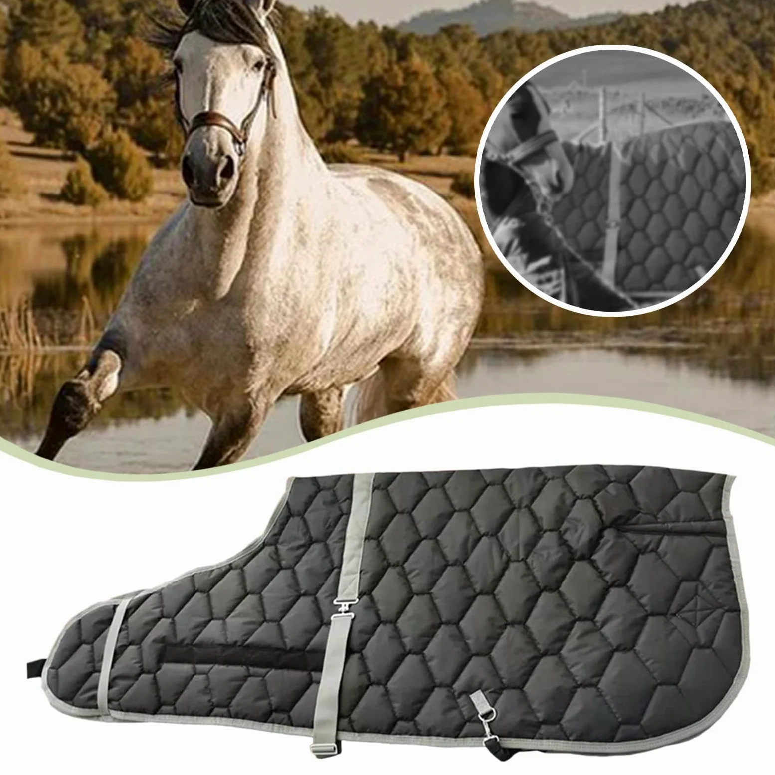 Sharplace Manta para Caballos, Ropa para Caballos, Transpirable, Impermeable, para Exteriores, Transporte Y Pasto.