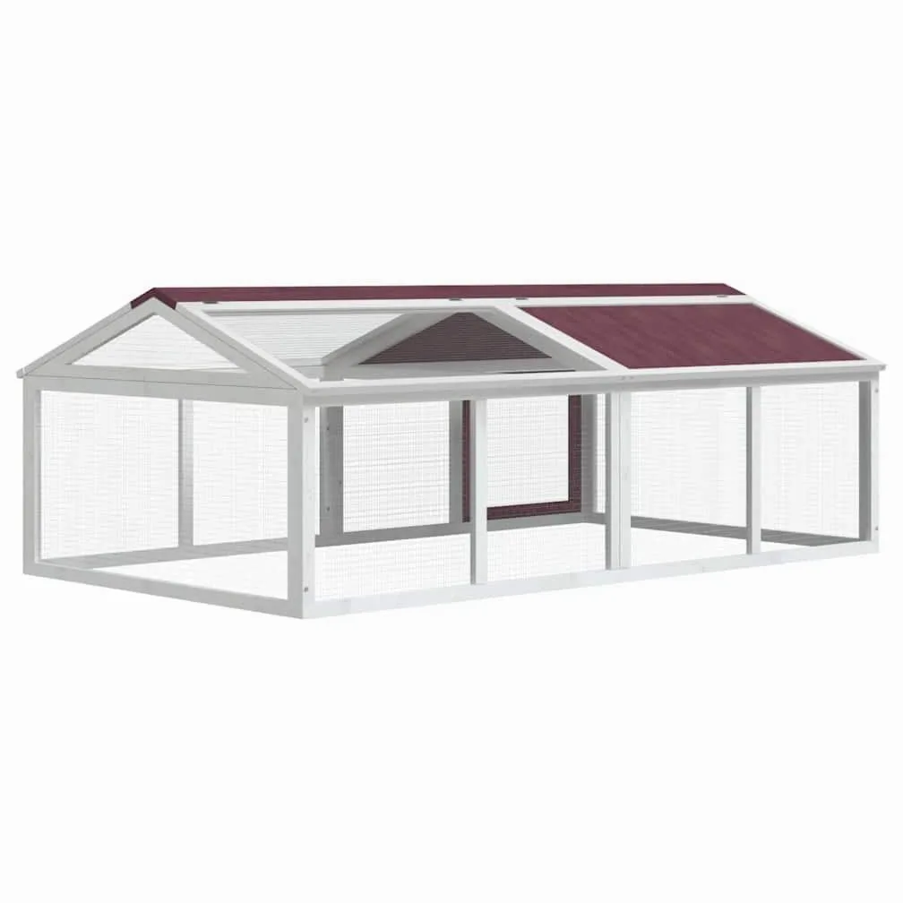 Recinto para animales pequeños, 200 x 112,5 x 74 cm, madera de pino | Espacioso recinto de jardín para animales pequeños hecho de pino macizo con techo plegable y puerta para una fácil limpieza.