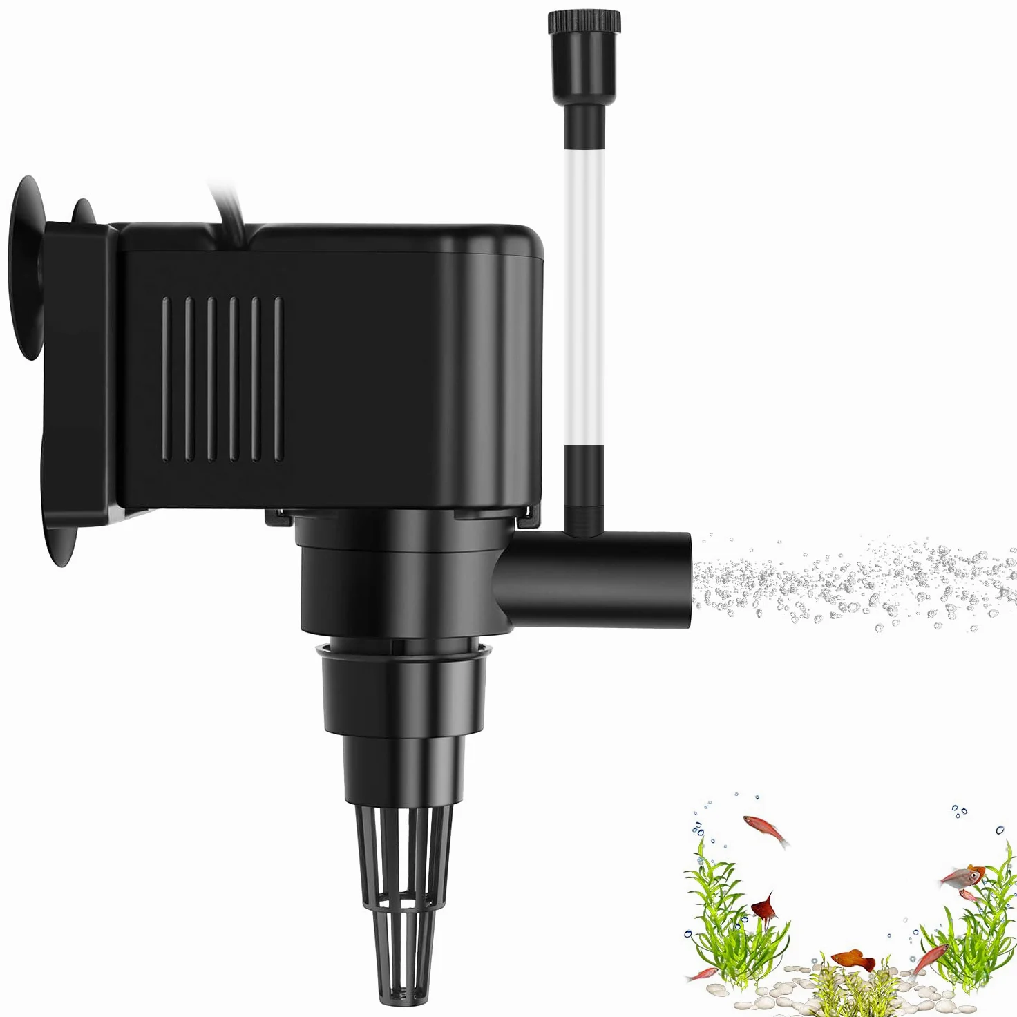 AquaMiracle Bomba de agua circulante 265GPH Powerhead para acuarios con características de aireación