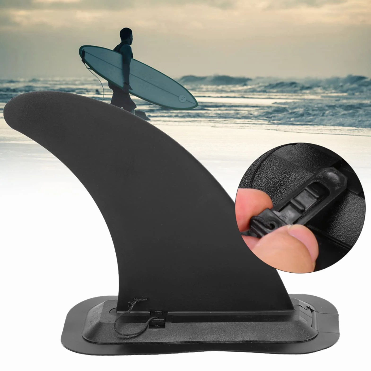 Aleta Universal extraíble para Tabla de Surf y Kayak Inflable, Reforzada con Nailon