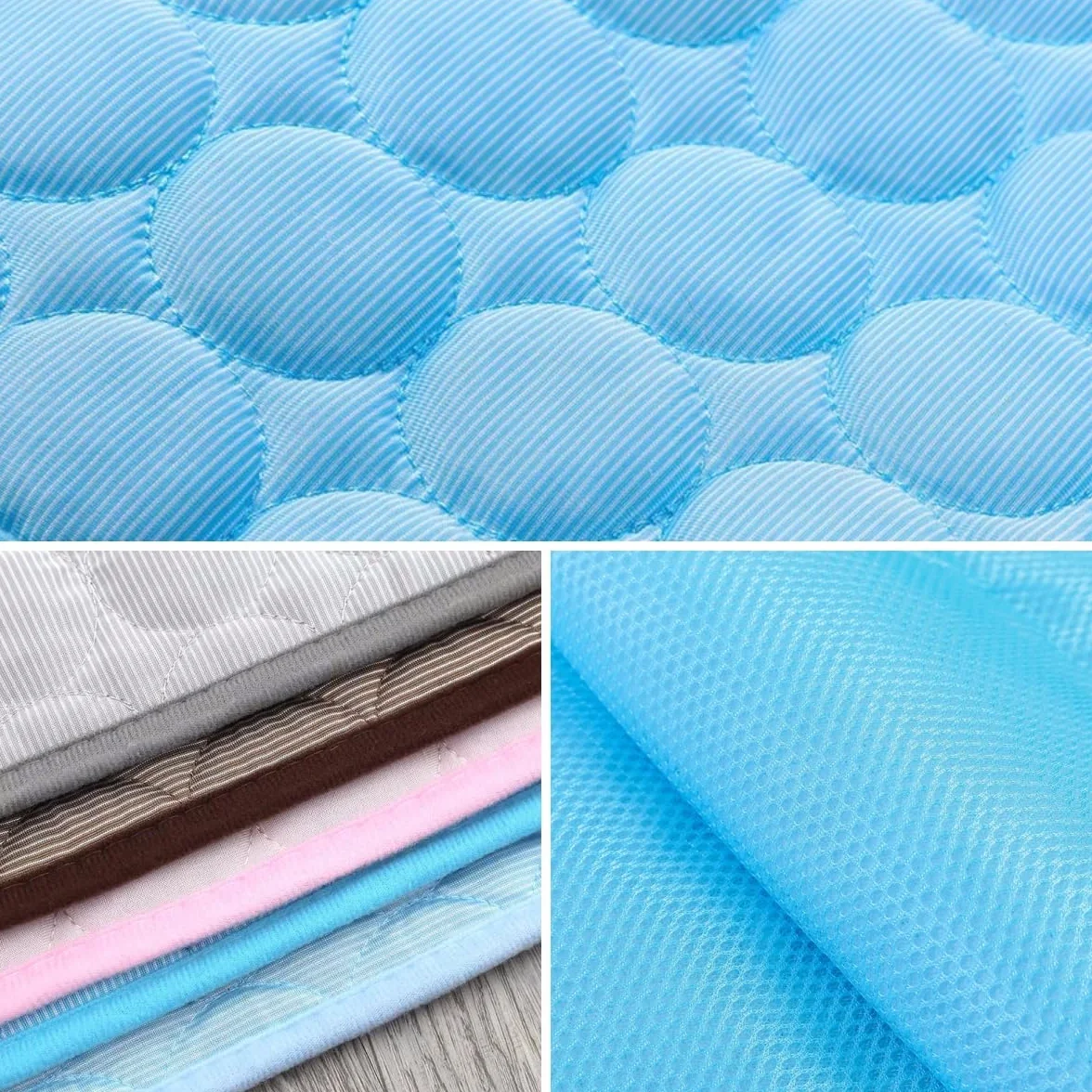 Colchonetas Refrescante para Perros, Alfombrilla para Perros en Verano, Alfombra de enfriamiento para Gatos Seda de Hielo, Esteras Autoenfriamiento para Mascotas Lavable(Gris,70x100cm)