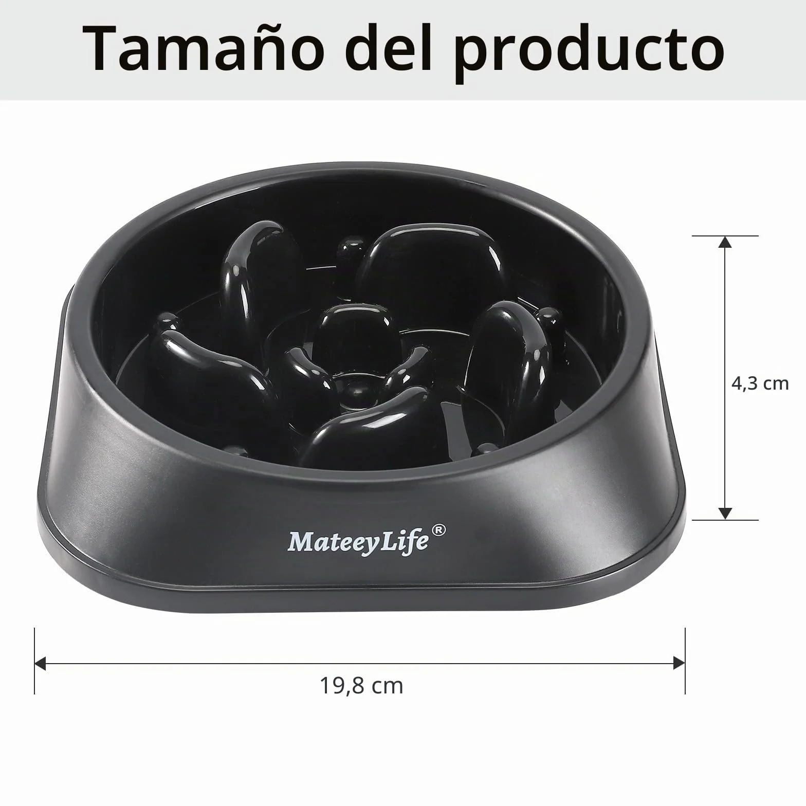 Mateeylife Comedero para Perros, Comedero Perro Antivoracidad para Cani Mediani e Grandi, Slow Feeder Anti Ingozzamento, Mediano 1 Unidad