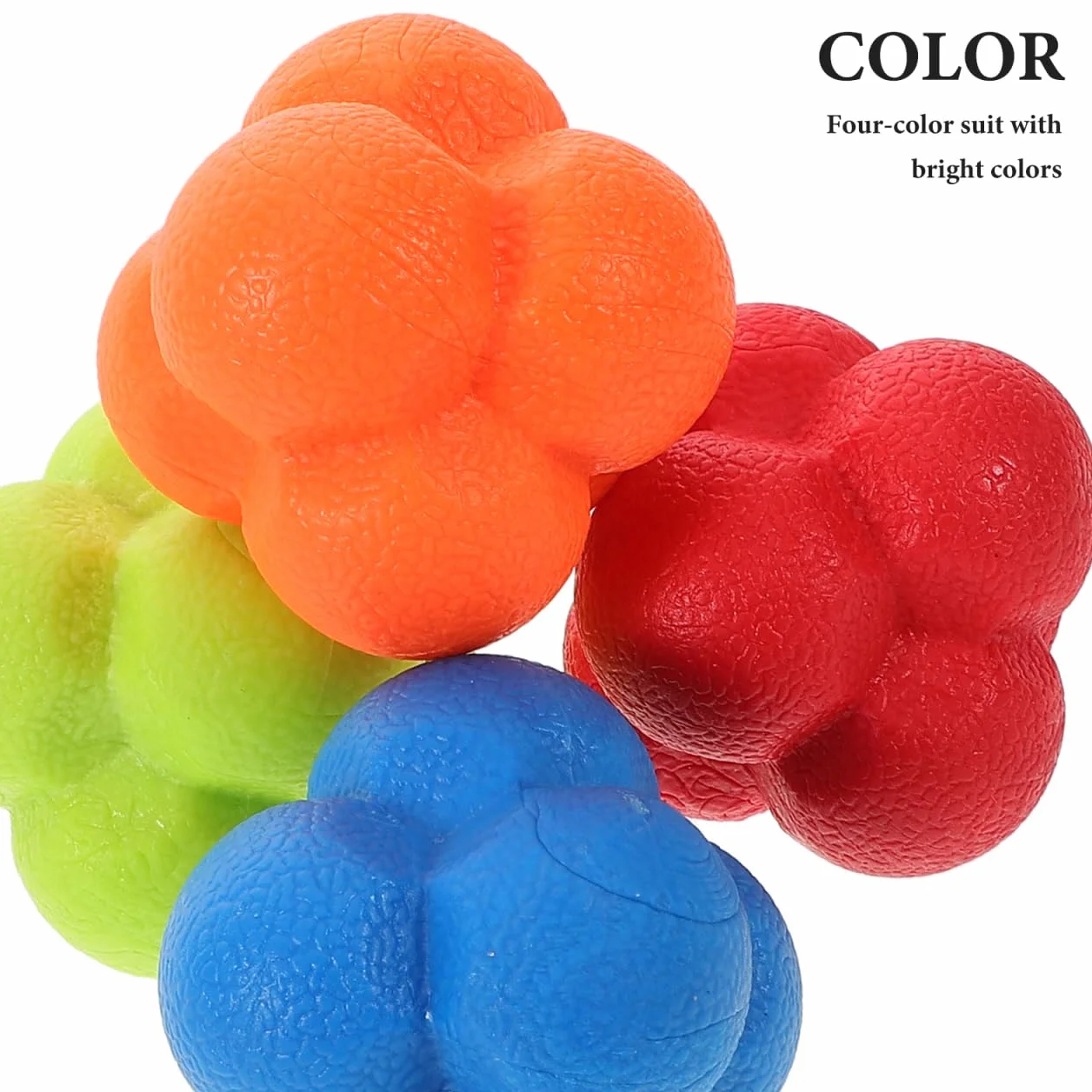 4 Piezas Pelotas De Reacción Hexagonales para Entrenamiento De Coordinación Ojo-Mano Y Agilidad Equipo Portátil