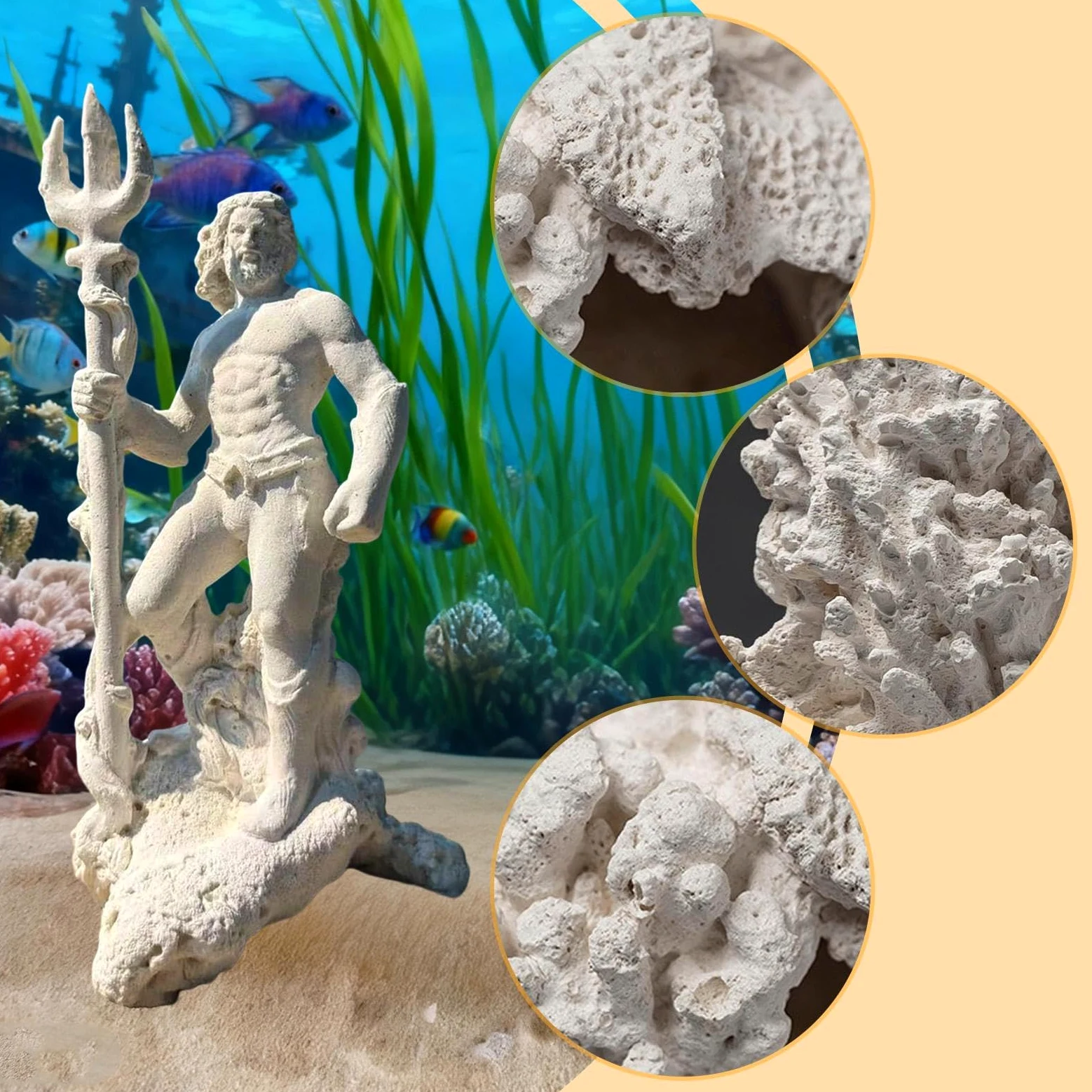KESOTO Estatua para Acuario, Decoración para Acuario, Multifuncional, Figura Decorativa Creativa