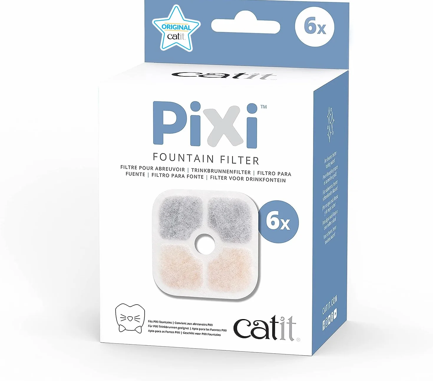 Catit Pixi Filtro para bebederos fuente, 6 unidades