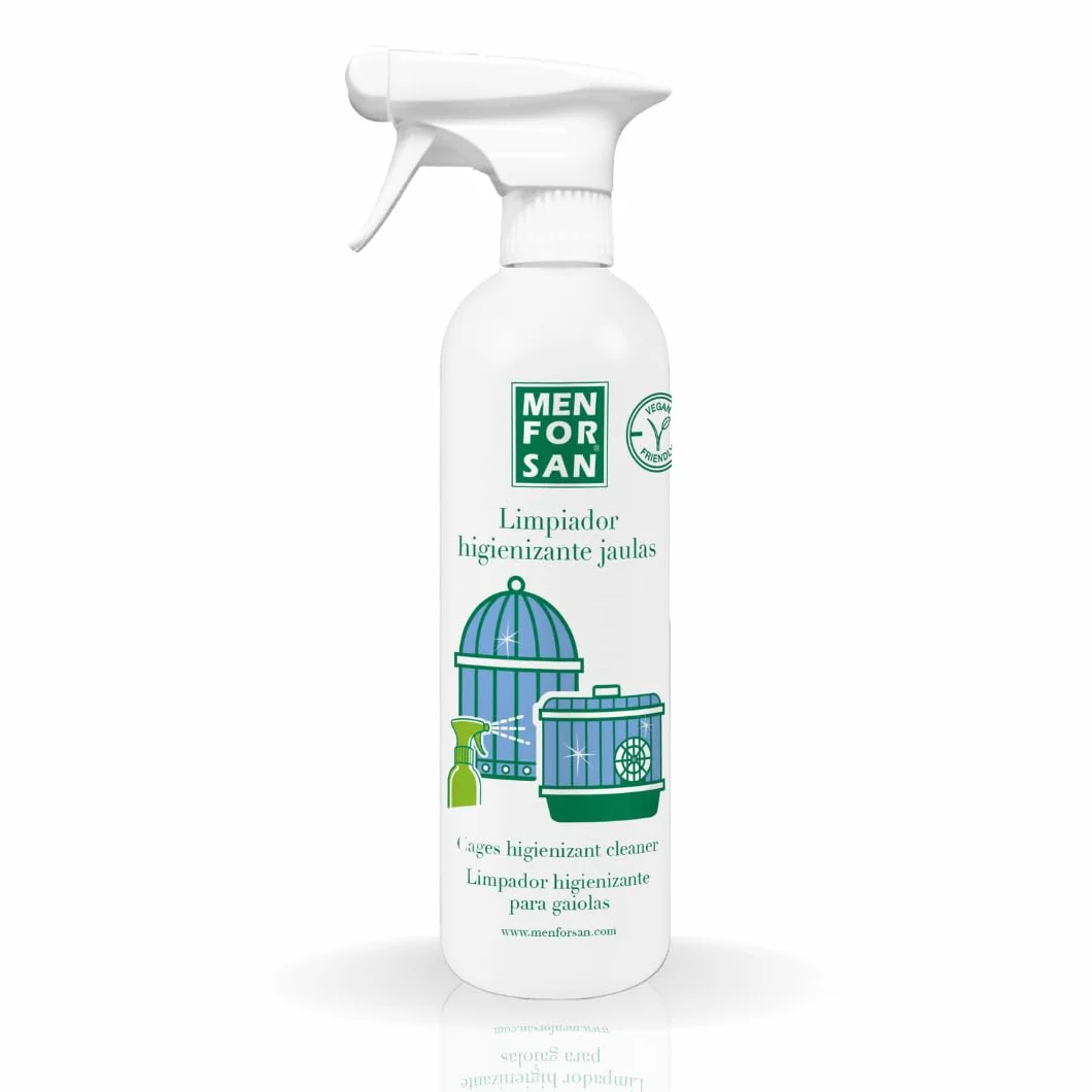 MENFORSAN Limpiador Higienizante Para Jaulas, Apto para Todo Tipo de Aves, Elimina Bacterias del Mal Olor, Desinfecta y Desodoriza, Uso público, 750ml