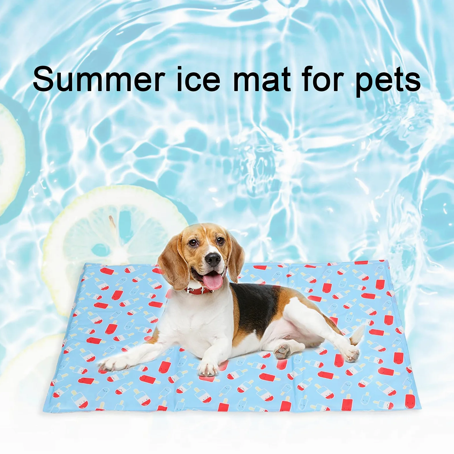 Esterilla refrigerante para mascotas, almohadilla refrigerante de gel con dibujos animados para perros y gatos, manta fresca de seda de hielo que no necesita electricidad, malla tr (XL: 71*111cm)