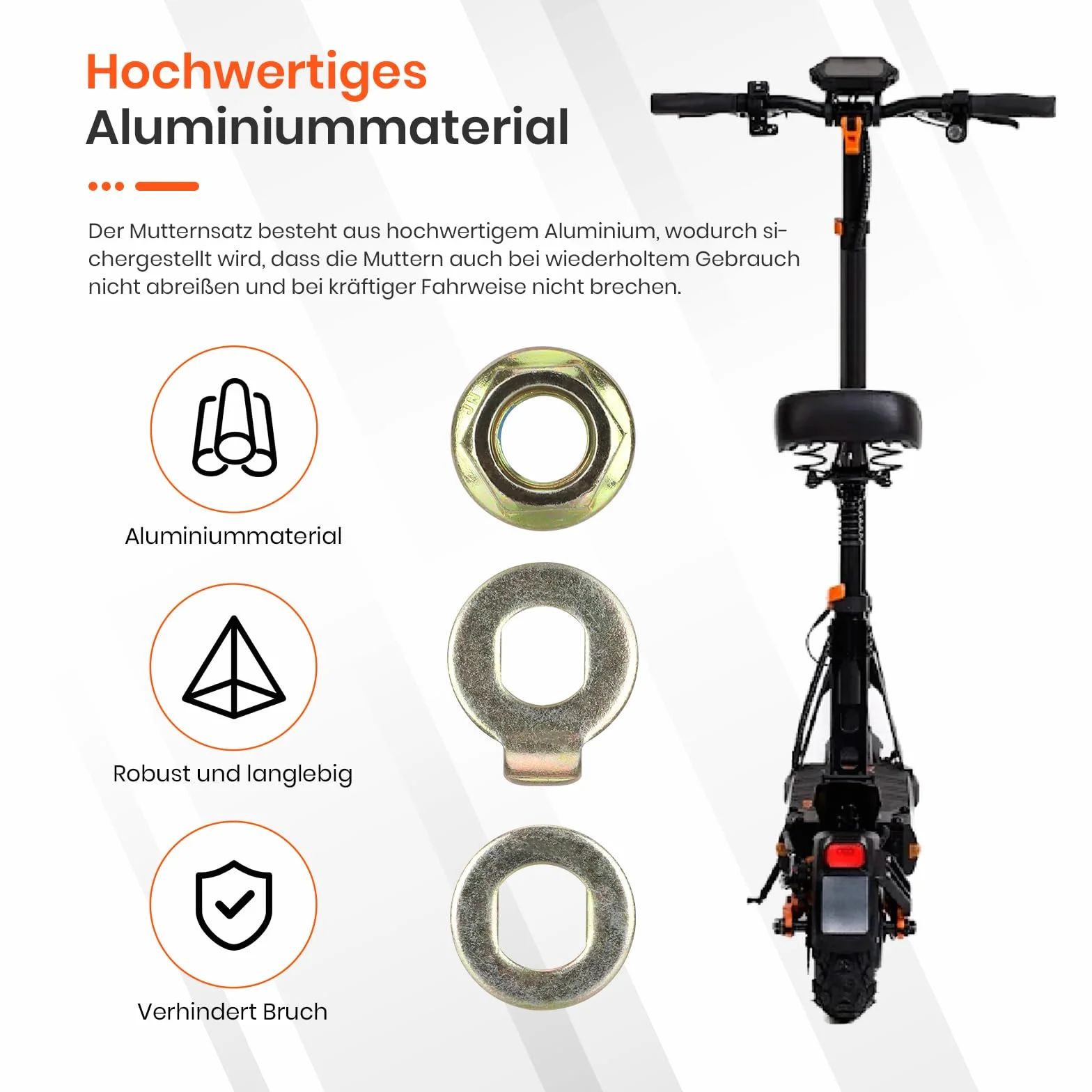 Tornillos de tuerca fijos Kukirin G2 Pro 14 mm acero inoxidable