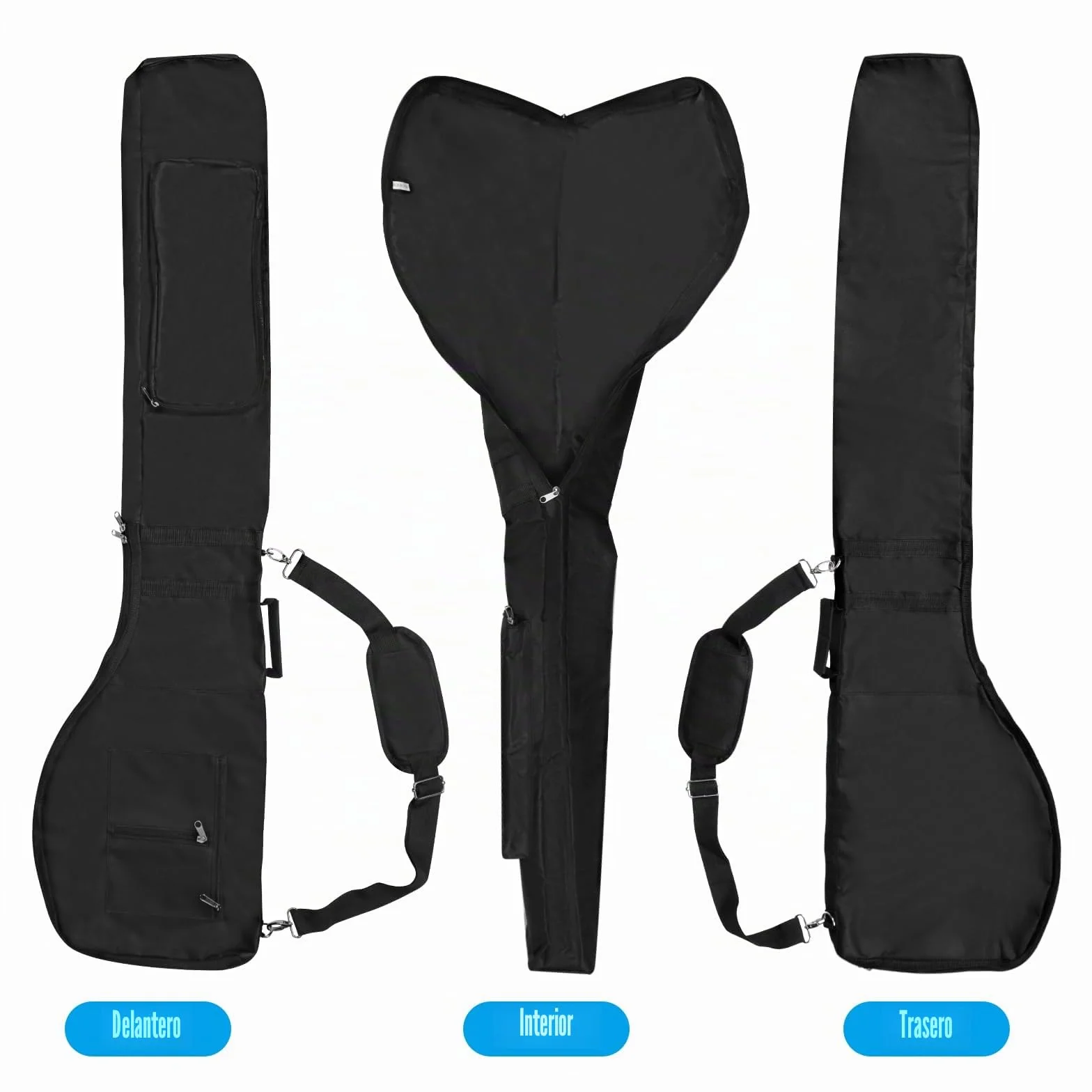 Bolsa de Viaje Plegable para Palos de Golf Impermeable Negra