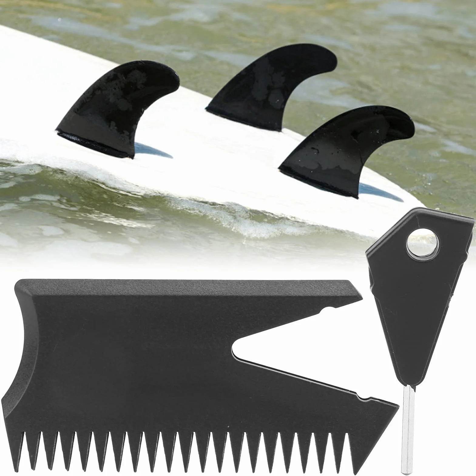 Peine de Cera para Tabla de Surf con Llave de Aleta