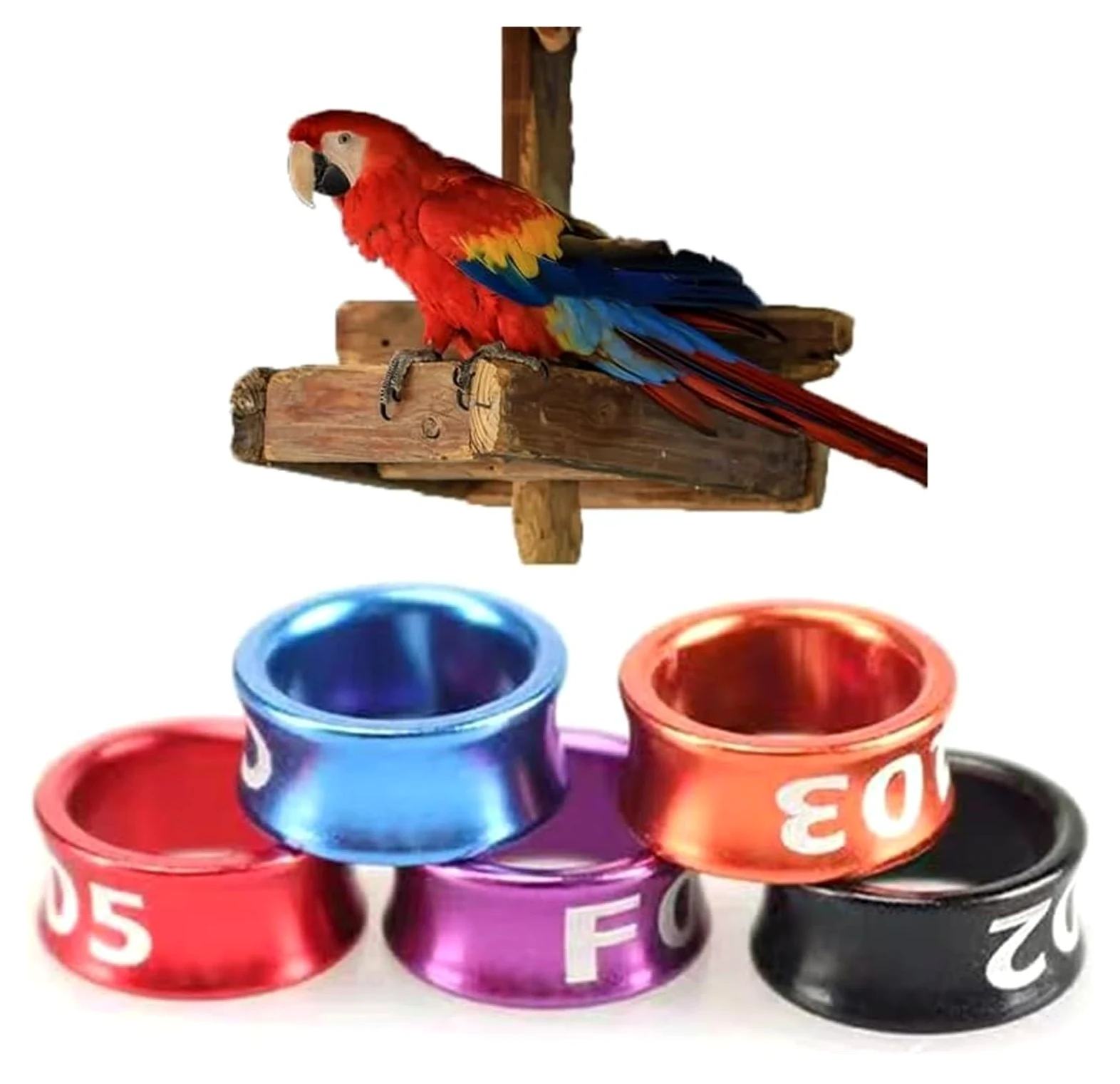 Anillos de piernas de pájaro de Aluminio, Anillos divididos for Patas de pájaro, numerados de Aluminio, Multicolor, 4-8 mm, Paquete de 50-200 Piezas(Mixed Colors8.0mm,200pc)