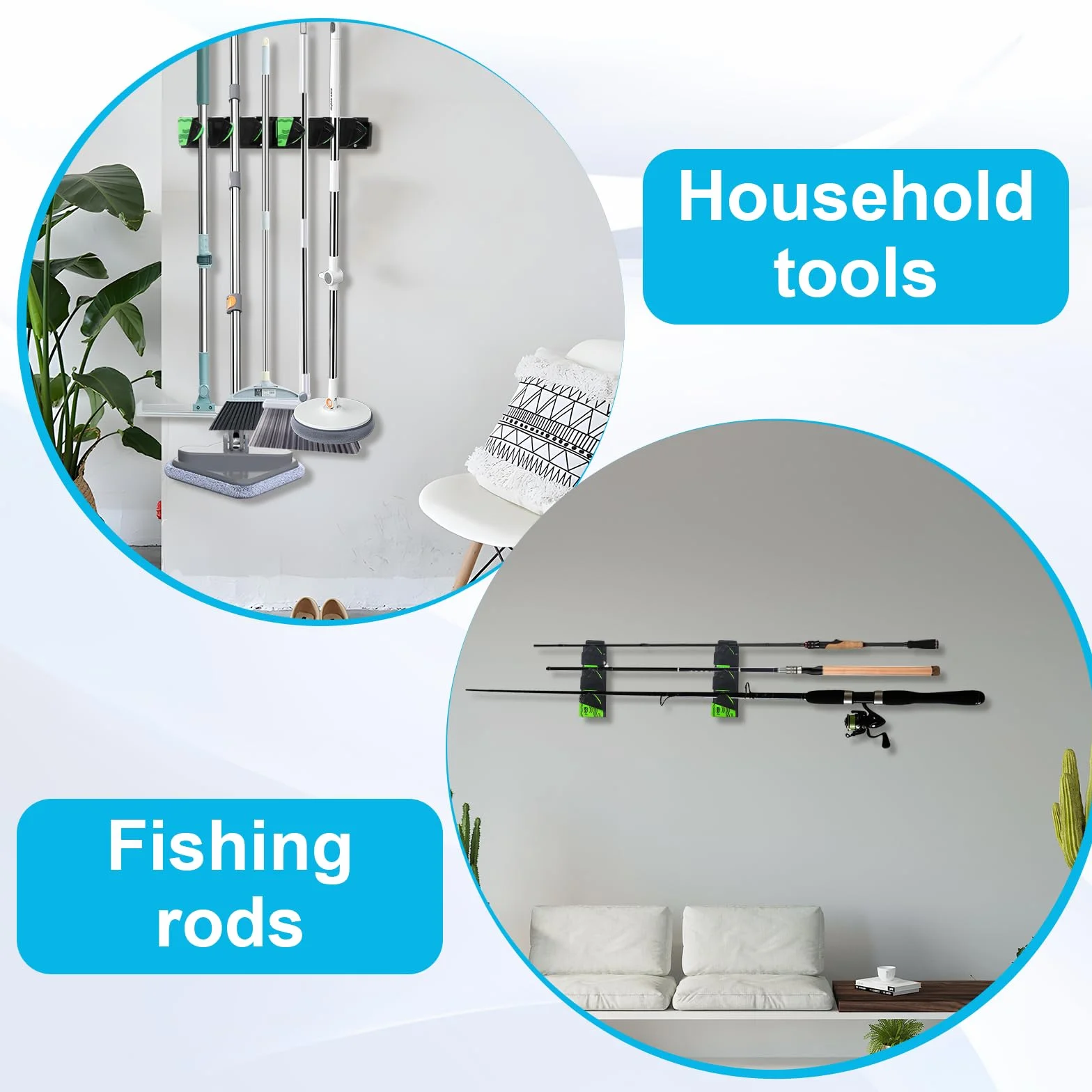 Soporte Cañas de Pescar Portacañas Plástico Goma UV Antideslizante Juego 2 Unidades Barco