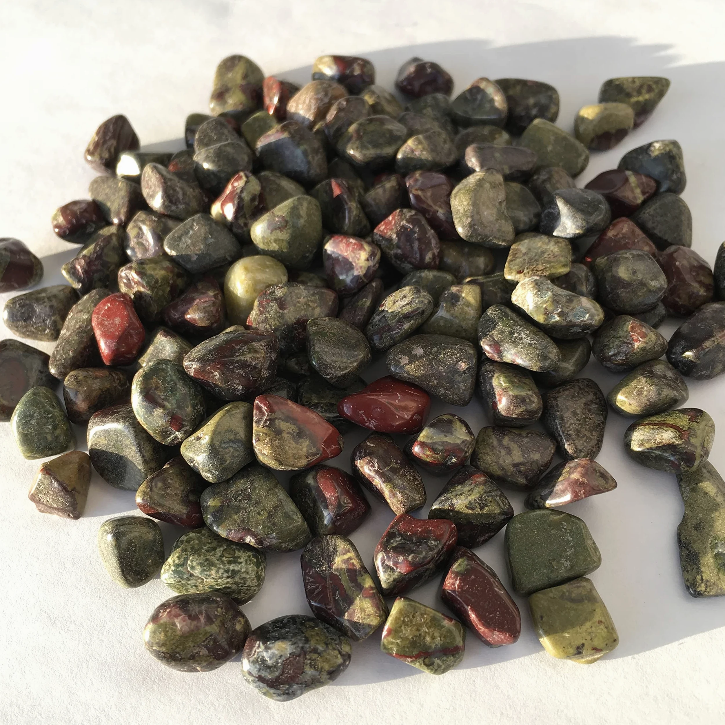 Cristal Natural Piedra de Sangre de dragón Natural Grava Piedra de Cristal Grava Acuario jardín decoración de Piedra Inicio Colecciones (Size : 500g)