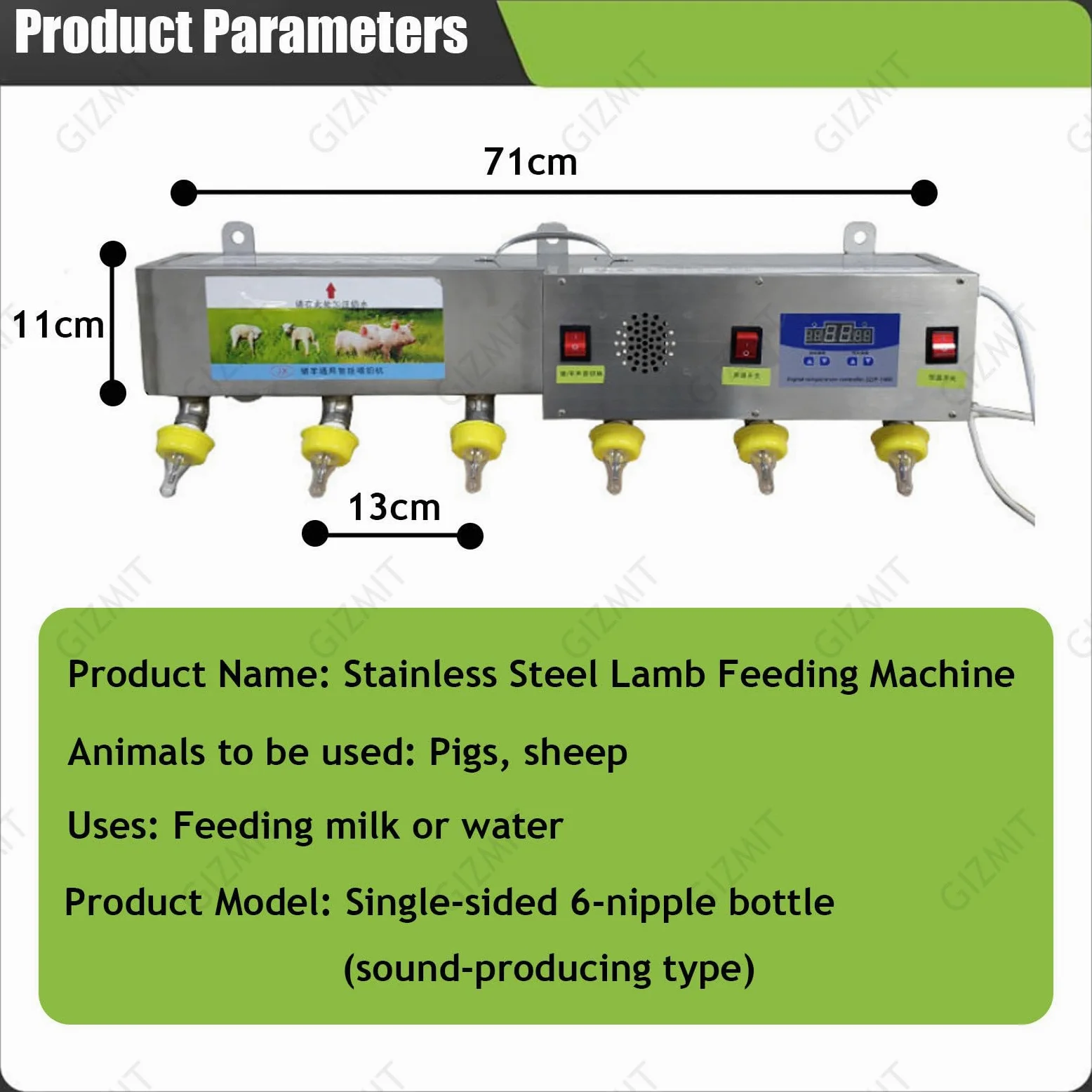 Alimentador automático de pezones para ganado, alimentador de leche y agua a temperatura constante, máquina universal para lecheros y lechones, 220 V, paquete de 6