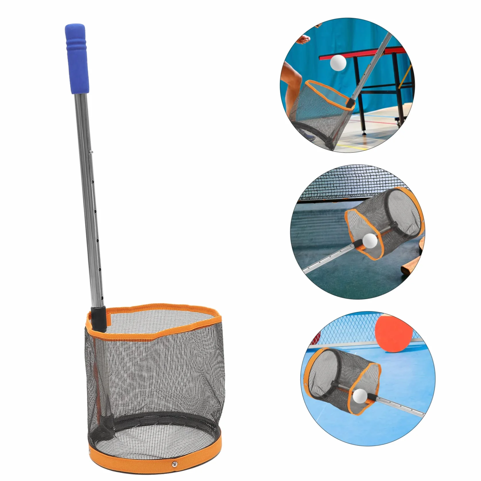 SUPVOX Recolector Pelotas Tenis Mesa Mango Retráctil Cesto Entrenamiento Competición