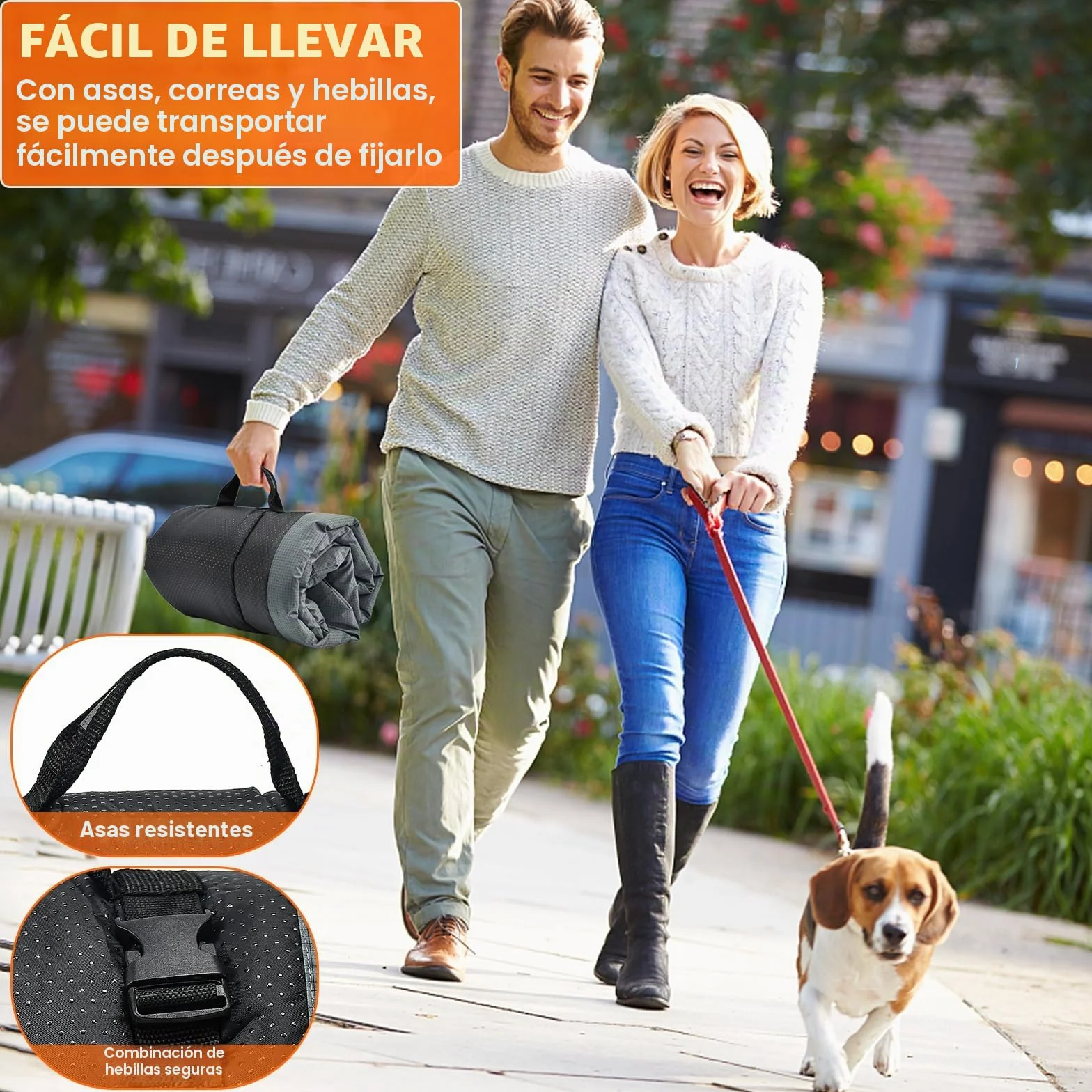 Cama Perro Mediano y Pequeño Antideslizante y Antiestres Colchon Perro Mediano Alfombra Perro Cama Perro Lavable Colchon Impermeable Dog Bed para Viajes, Camping, Exterior (Gris, 90x60 cm)