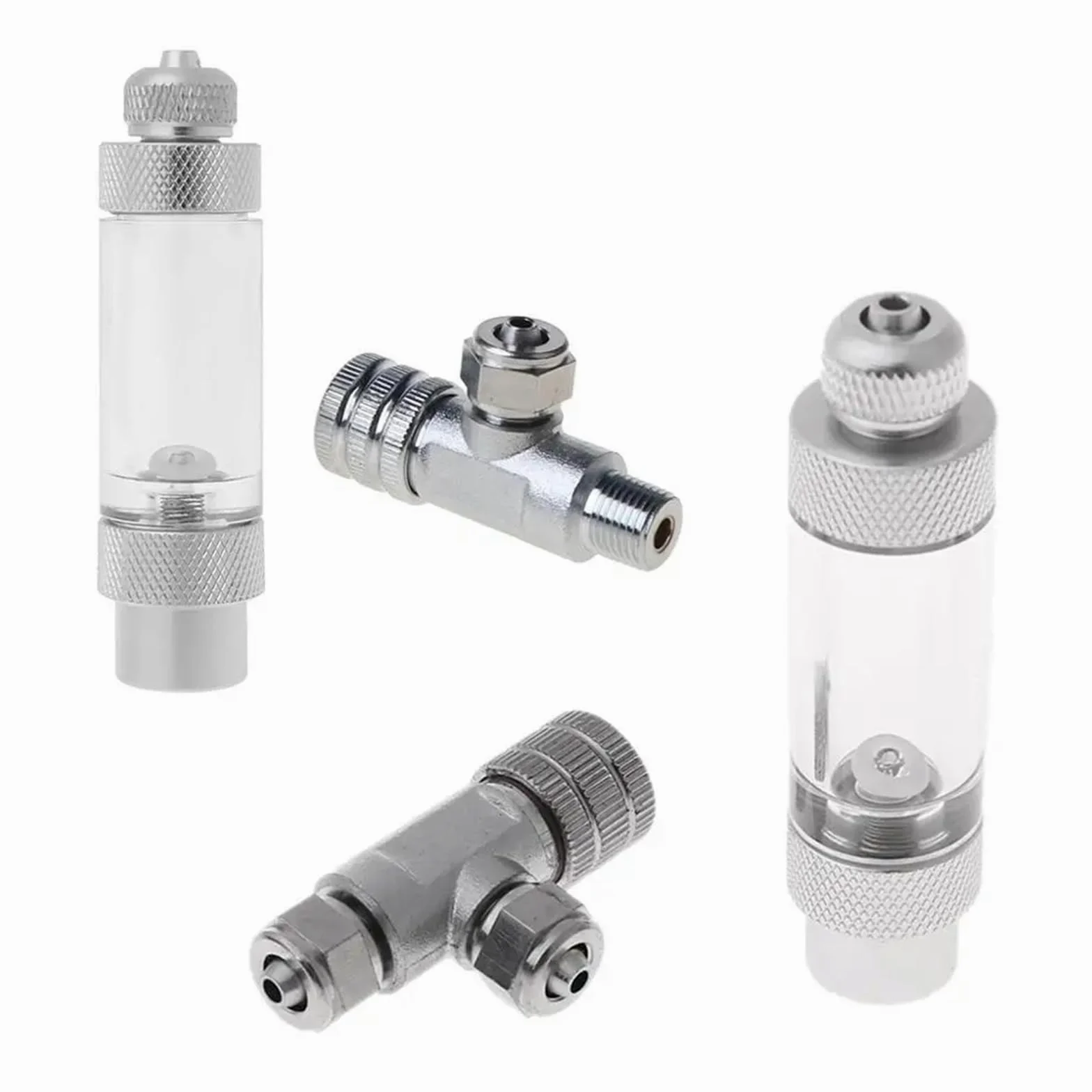 Kit de regulador CO2 for acuario, contador burbujas, válvula aguja, válvulas ajuste, cabezal simple y doble, accesorios for sistemas for acuarios(Double A)