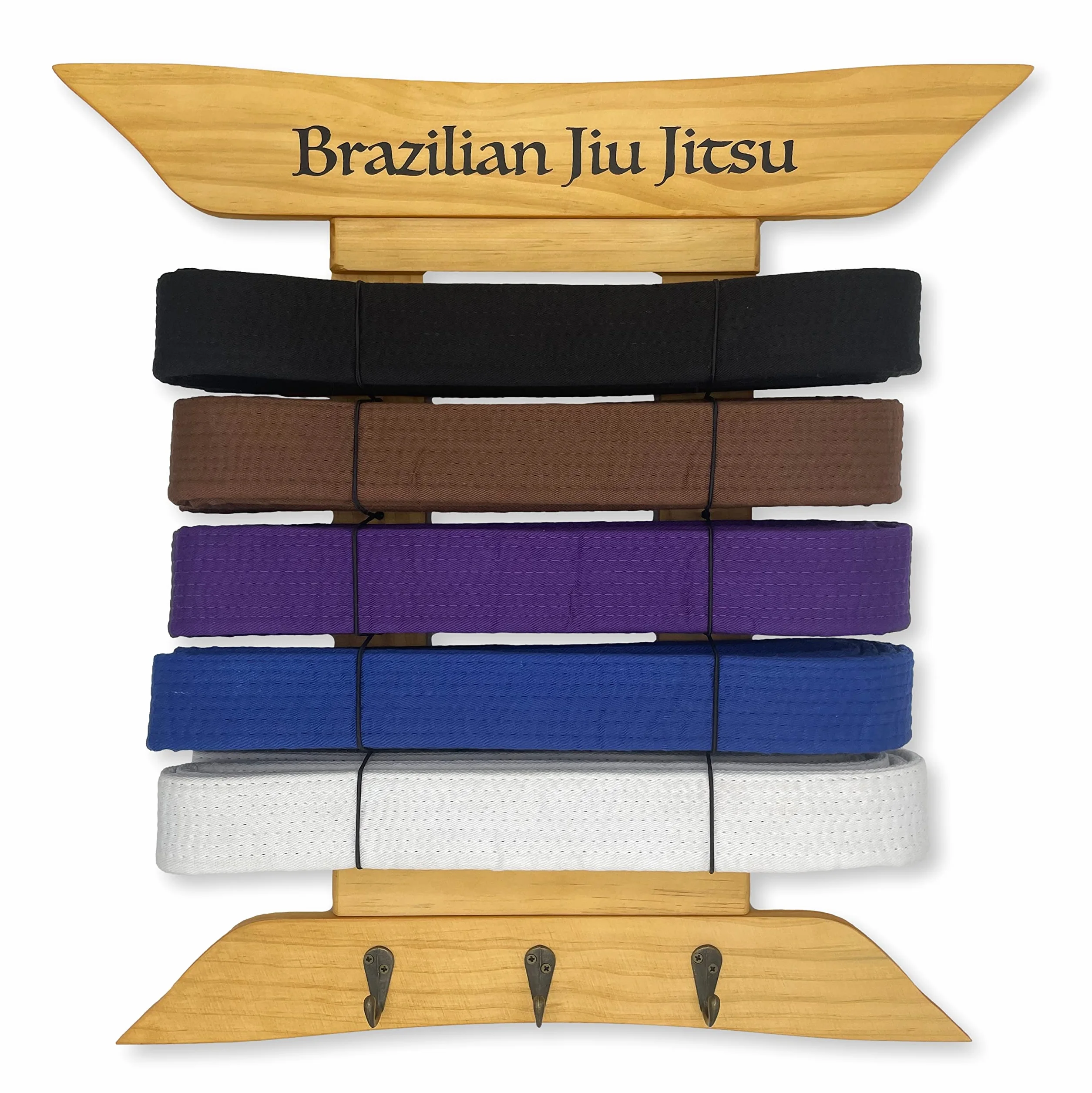 Alley Cats Expositor de Cinturones de Jiu Jitsu Brasileño para 5 Cinturones BJJ con Colgador de Medallas