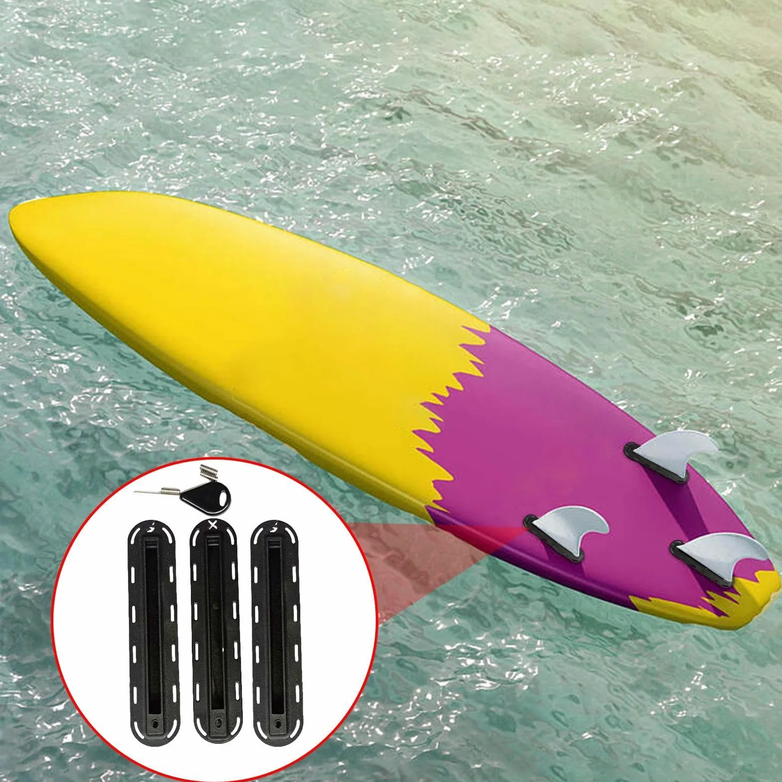 Lightwegh Longboard Finbox Juego de aletas para tabla de surf