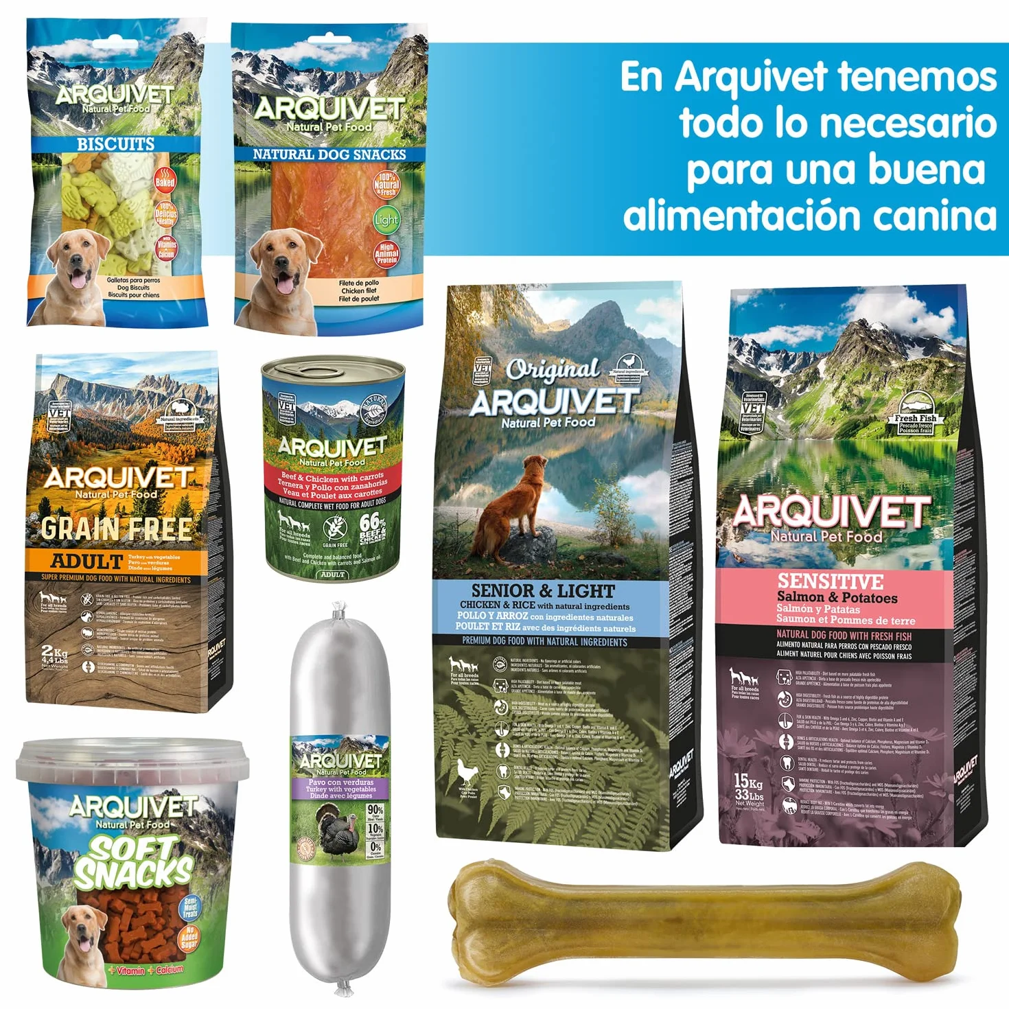 Arquivet Contenedor para pienso de perros o gatos con ruedas - Recipiente hermético de gran capacidad - 20 kg/54 litros - Medidas: 29 x 53 x 54,5 cm - Contenedor de comida para mascotas grande