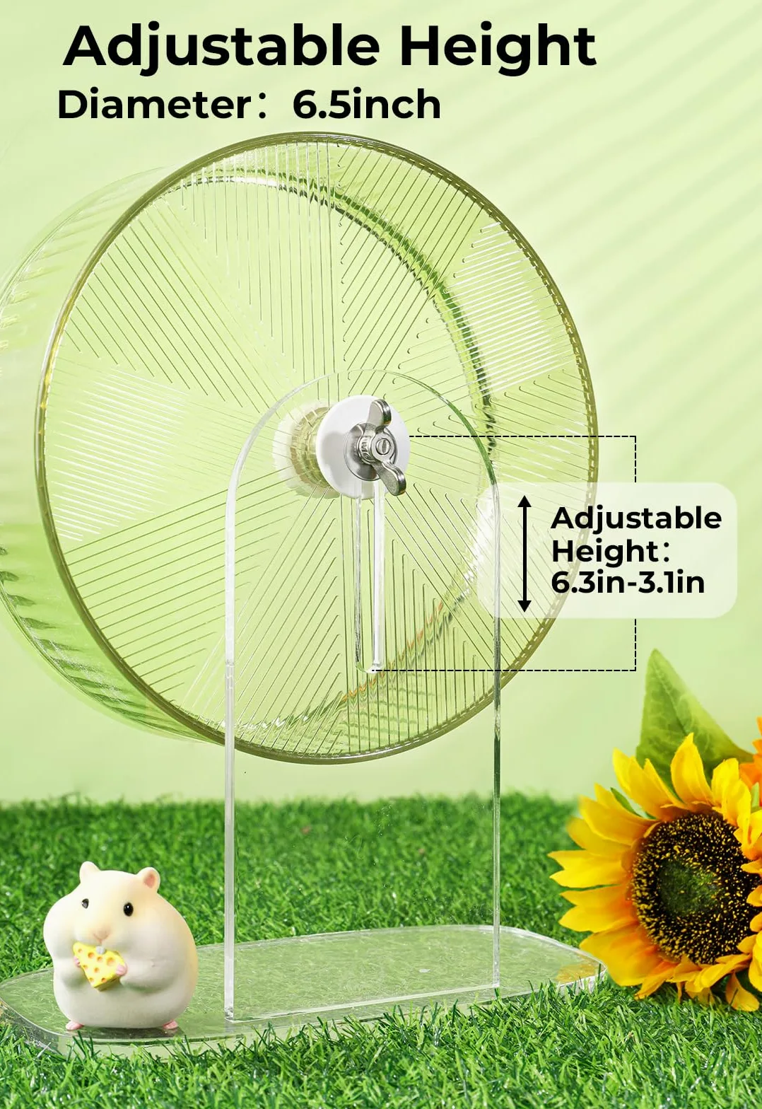 Rueda de Ejercicio súper silenciosa para hámsteres: Juguetes giratorios silenciosos, Ruedas para Correr con Soporte de Altura Ajustable para hámsteres, jerbos, Ratones u Otros Animales pequeños, 8.5