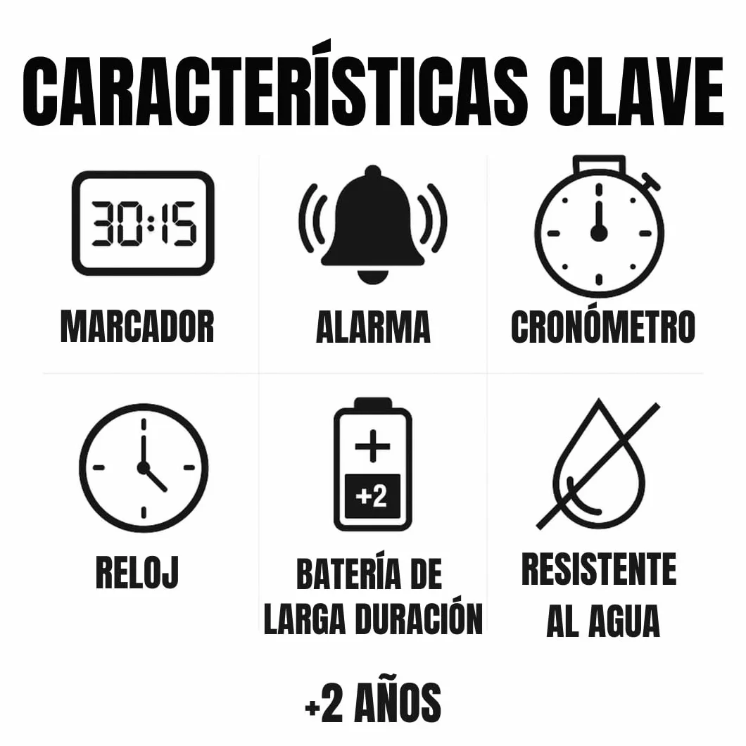 Reloj Contador de Puntos Electrónico para Pádel, Tenis, Pickeball y Ping Pong con Alarma y Cronómetro Resistente al Agua
