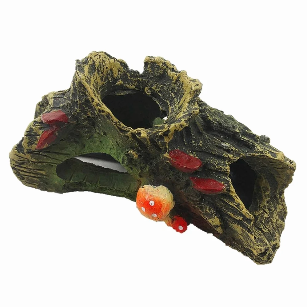 Escondite de Agujeros para árboles, paisajismo de acuarios, decoración de hábitat, escondites de Peces, lagartos y Tortugas, Accesorios para Cajas de Cuevas de Reptiles
