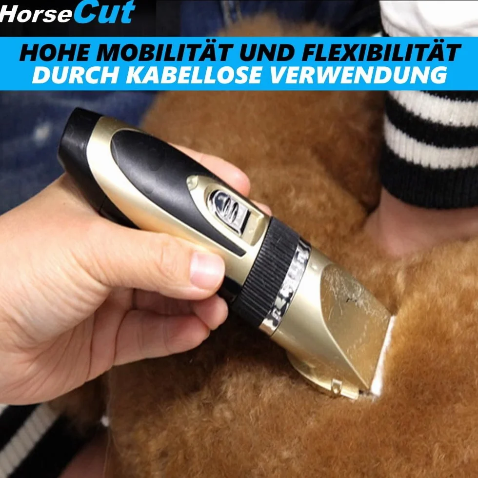 Horzecut - Cortapelos para caballos, extremadamente silencioso, con batería, cortapelos de caballos, manejable y ligera