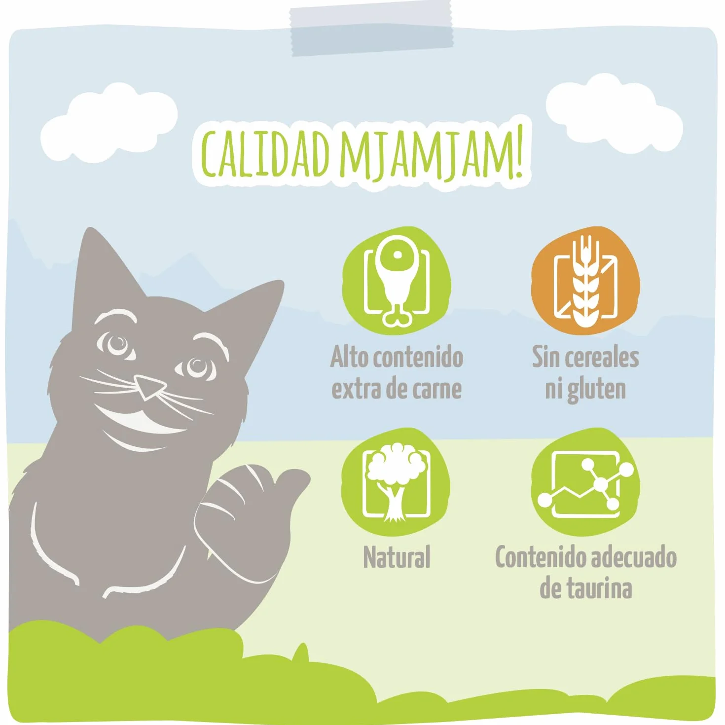 MjAMjAM - comida húmeda premium para gatos - paquete mixto III (6 x 400 g) - caza y conejo, pavo, pato y aves, corazones, pollo, ternera, sin cereales con carne extra