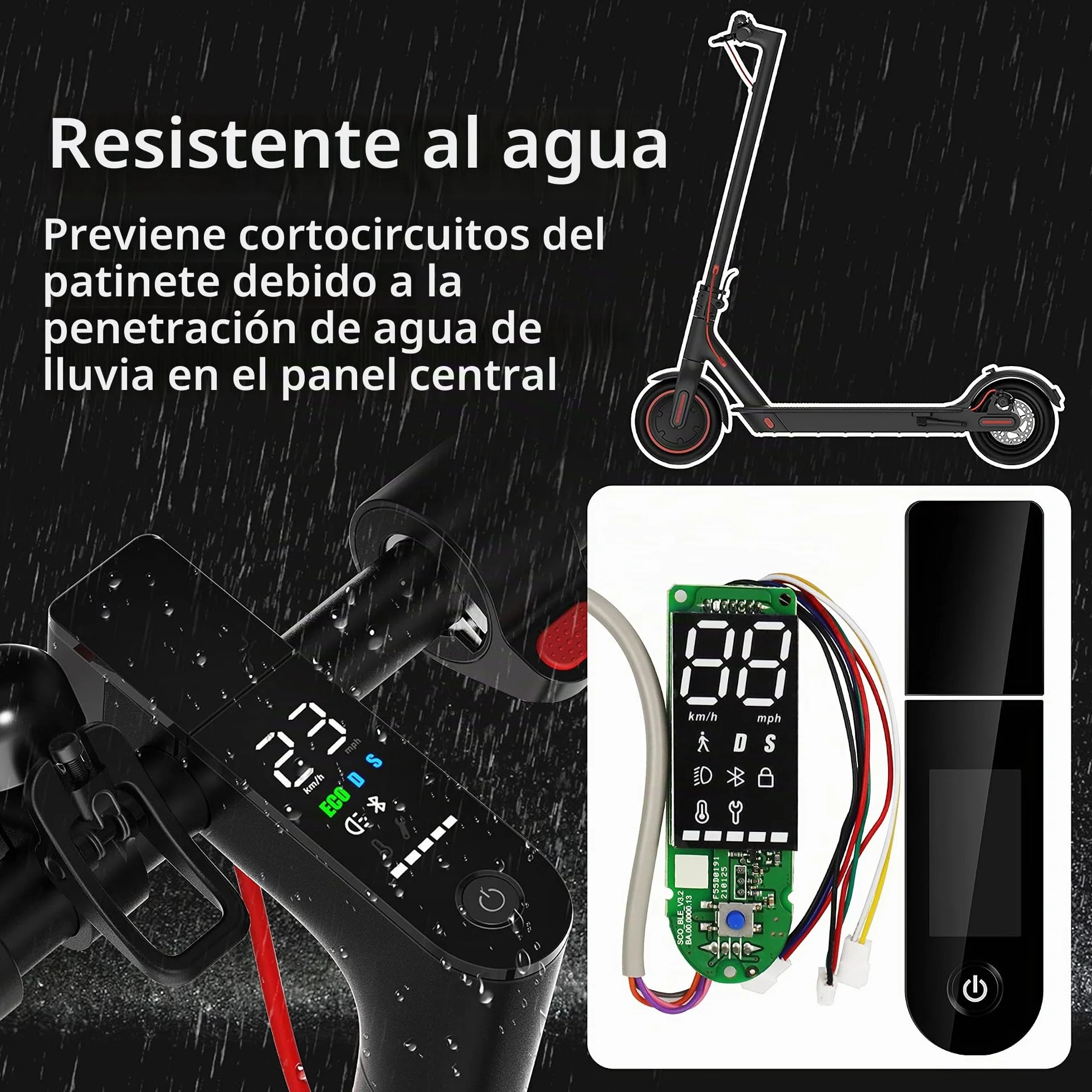 Compatible con Xiaomi M365Pro Pro2 Salpicadero Scooter con Bluetooth V2.0 Universal