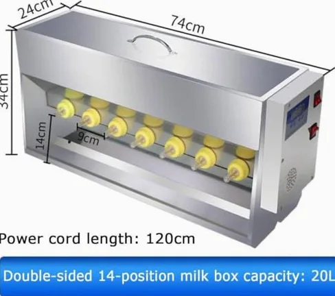 Alimentador automático de biberones con base de acero inoxidable, ideal para el cuidado de lechones y corderos