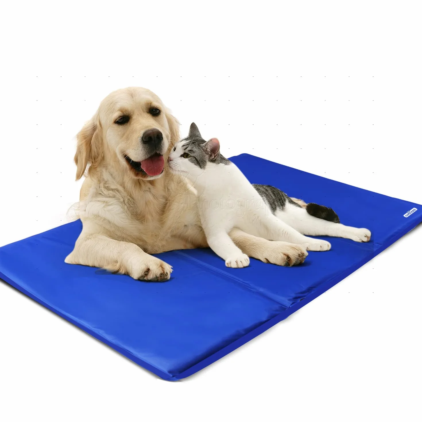 Nobleza - Alfombrilla refrescante para Mascotas Grandes. Auto refrigerante No tóxico. Ideal para para Perros, Gatos en Verano. 90 * 50 cm, Color Azul