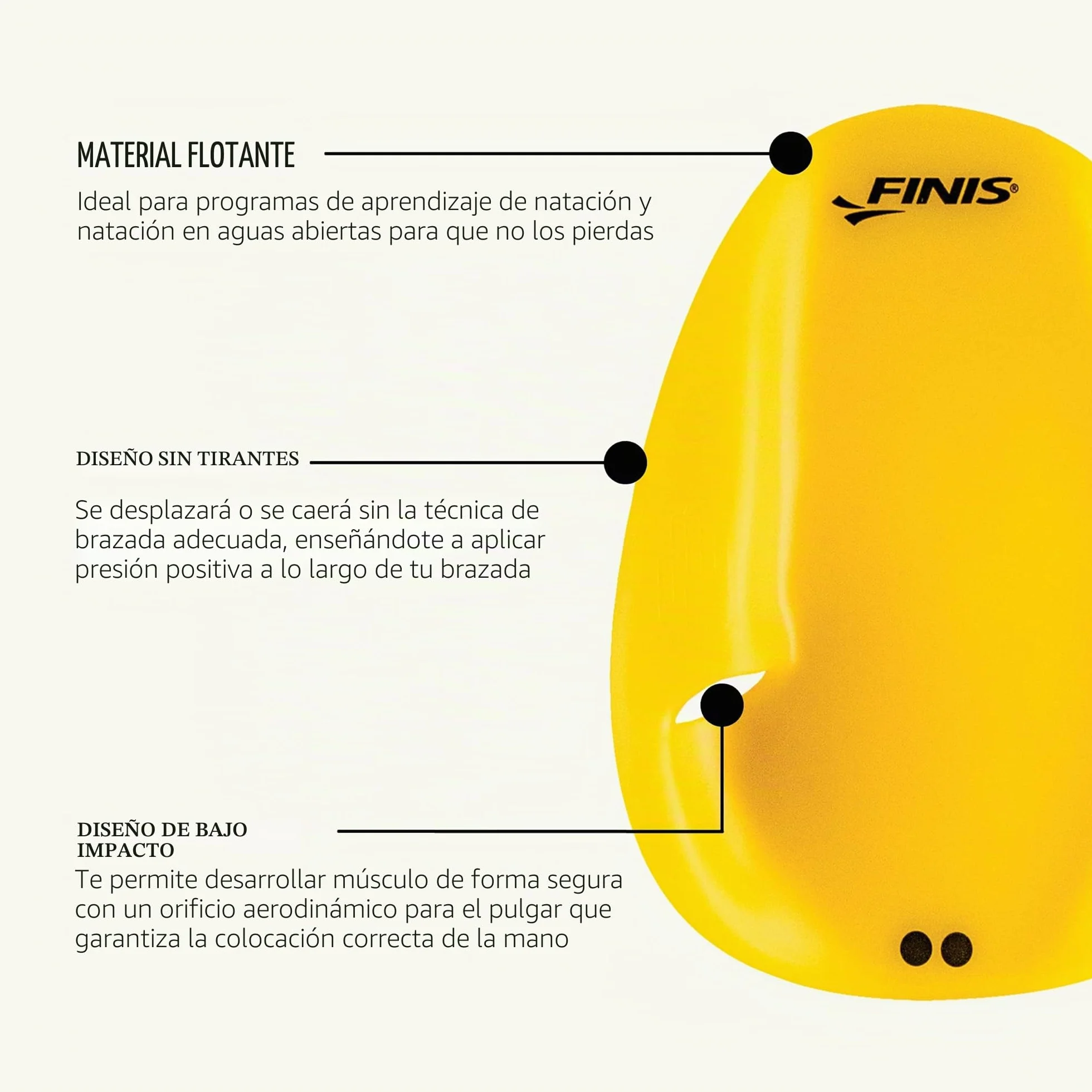 FINIS Agility Paddles Raquetas de natación flotantes para entrenamiento de velocidad