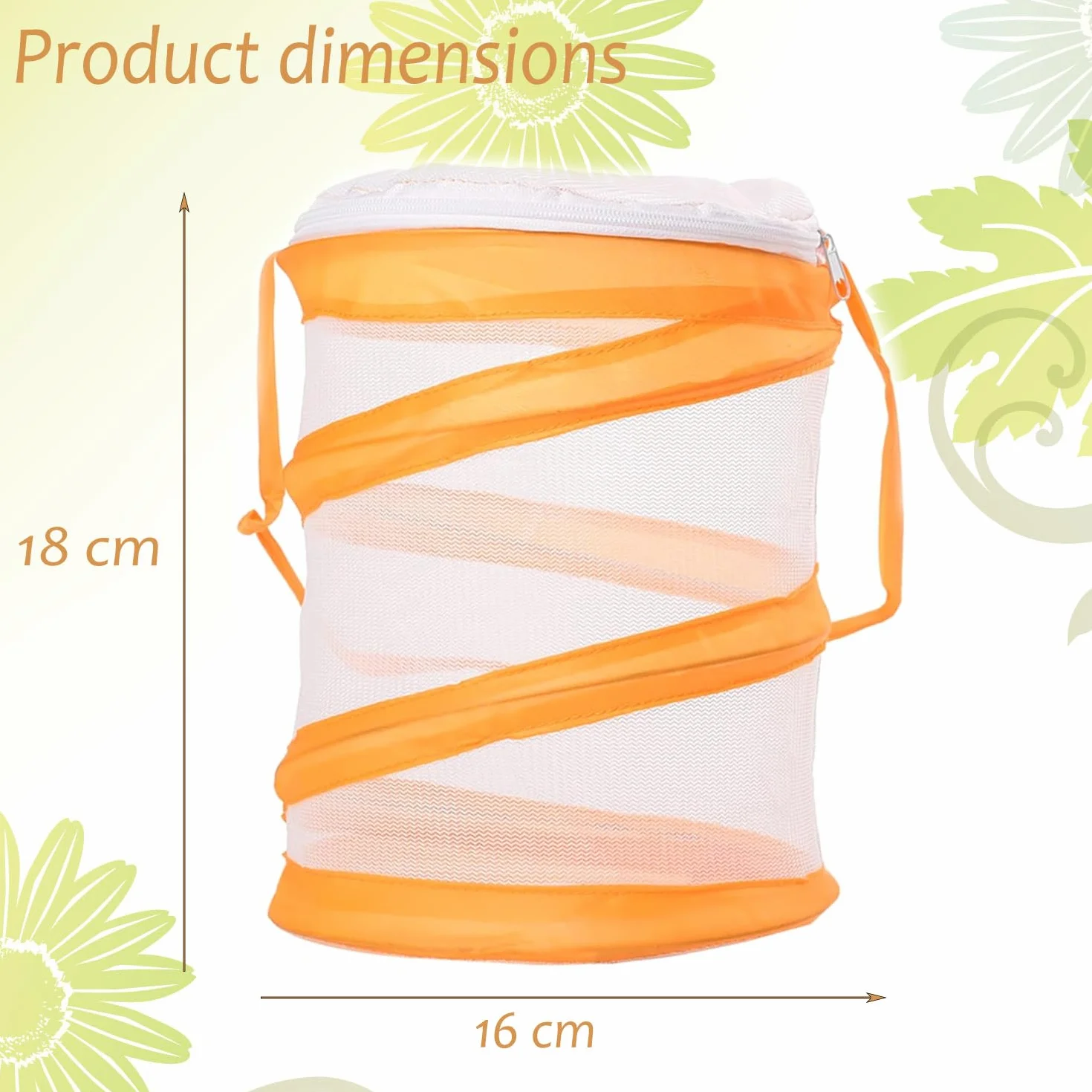 Jaula Plegable Para Hábitat de Mariposas Red Portátil Para Atrapar Insectos Jaula Para Cría de Insectos Red Portátil Para Atrapar Mariposas Educativo Sobre La Captura de Insectos Para Niños (Naranja)