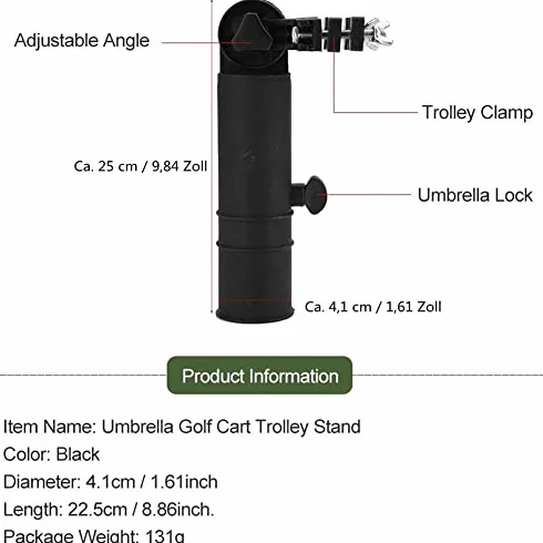 Soporte Paraguas Golf Ajustable Universal para Carro de Golf