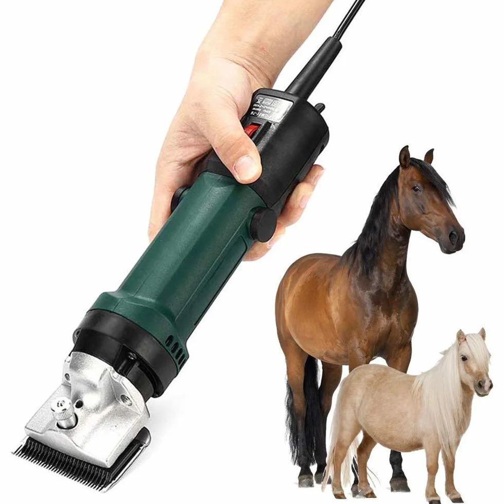 Profesional Eléctrico Esquiladora Caballo Recortadora Kit, 690W Alto Voltaje Mascota de Trabajo Pesado Tijeras Set, 6 Velocidades Ajustables, Adecuado para Caballos,llamas,Vacas,Cabras Otro Animal