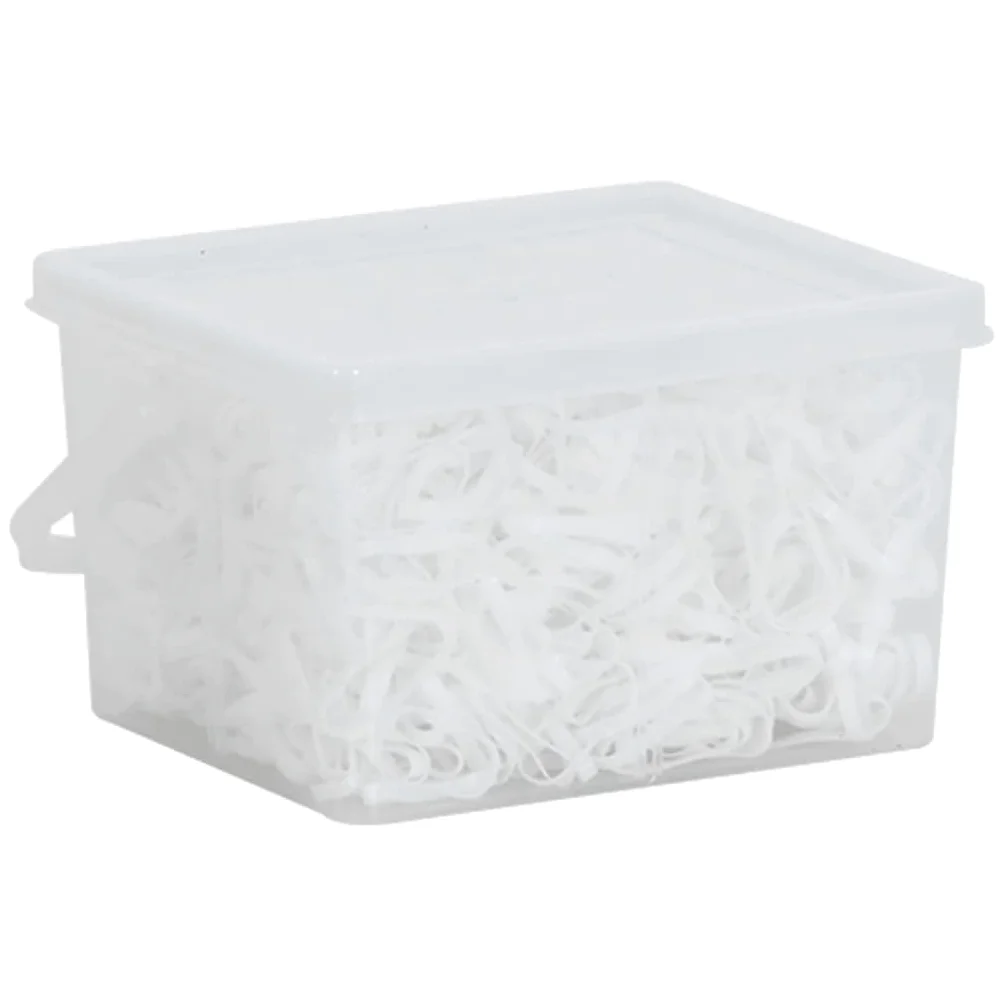 Gomas de crines para caballos, 2500 unidades, silicona blanca para trenzar crines y colas, caja 16 x 12,5 x 9 cm, suministros para caballos, accesorios para caballos, suministros para el día