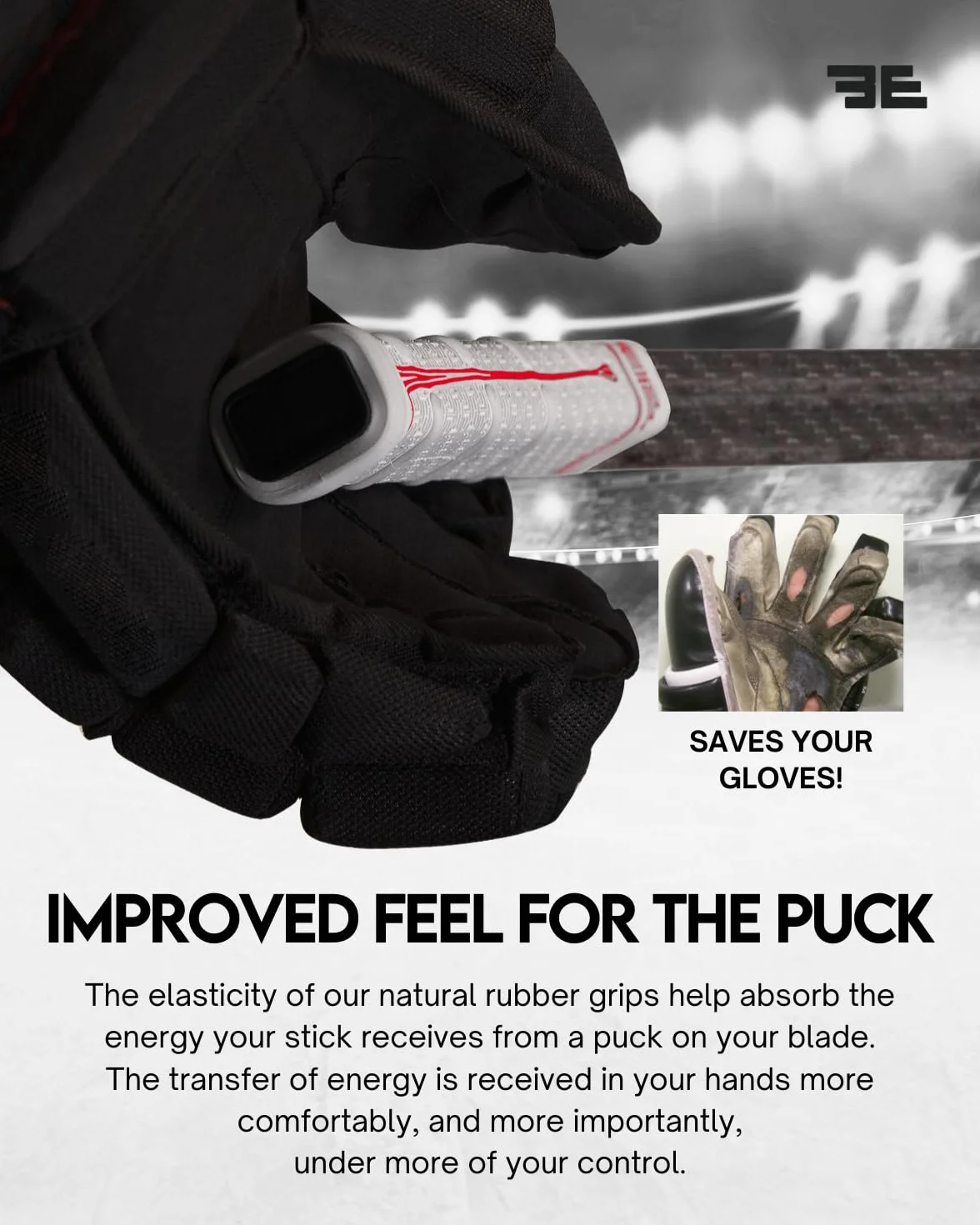 Buttendz Sentry Empuñadura de Repuesto Palo Hockey Portero Control Precisión Perilla Sobredimensionada Textura Mejorada Negra Amarilla