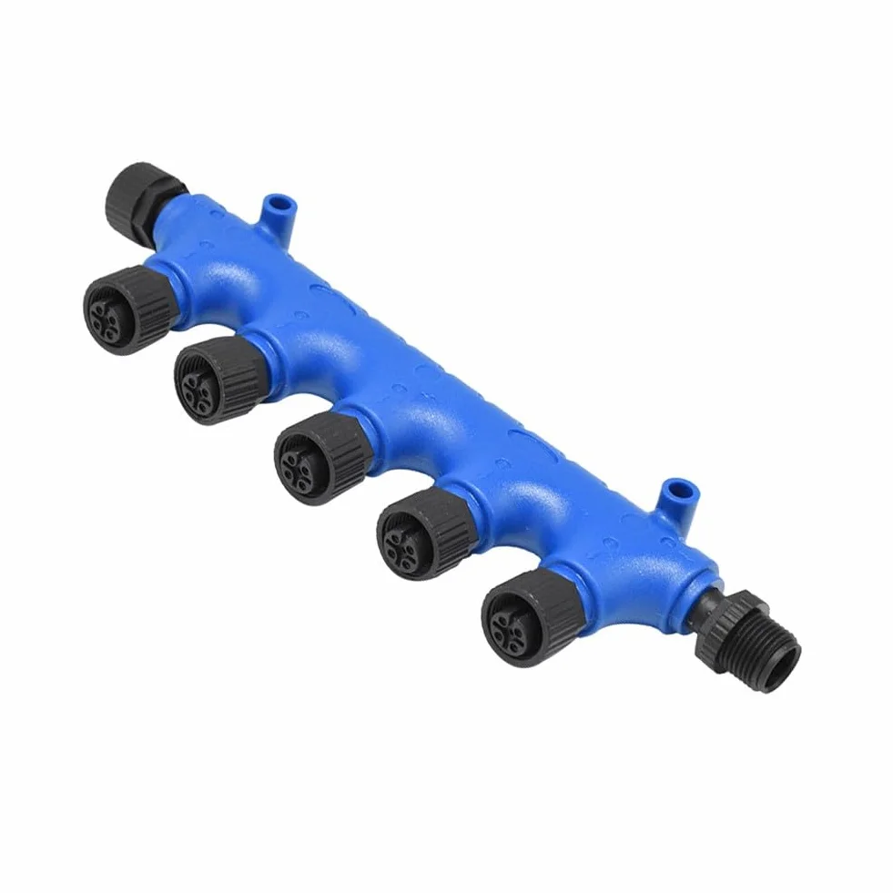 Marine T Connector M12-5P 3-7 Way IP67 NMEA 2000 Backbone Drop Garmin Simrad, conector de latón roscado 12 mm, 1 macho a 6 hembra