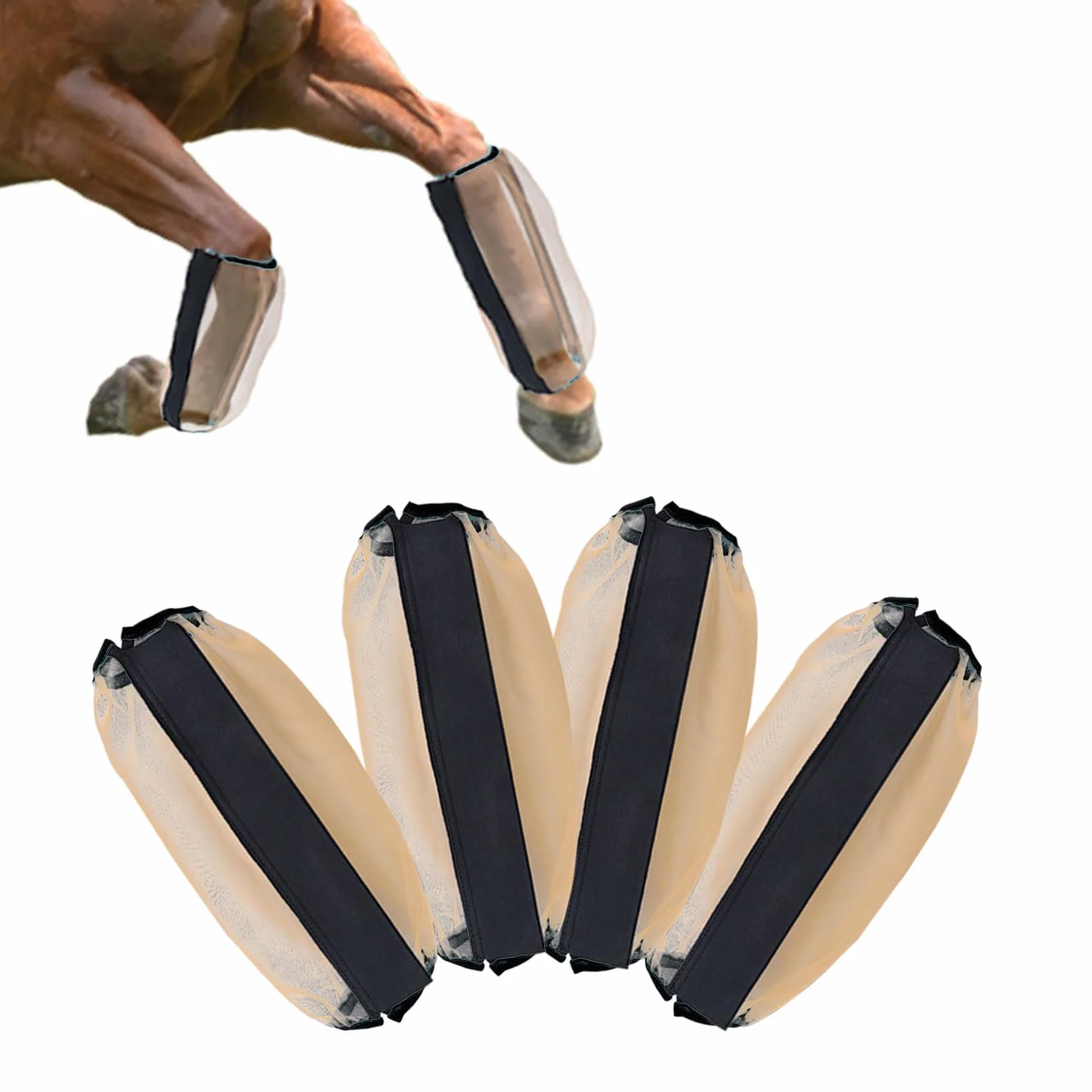 Fundas antimosquitos para patas de caballo, talla universal, malla fina transpirable