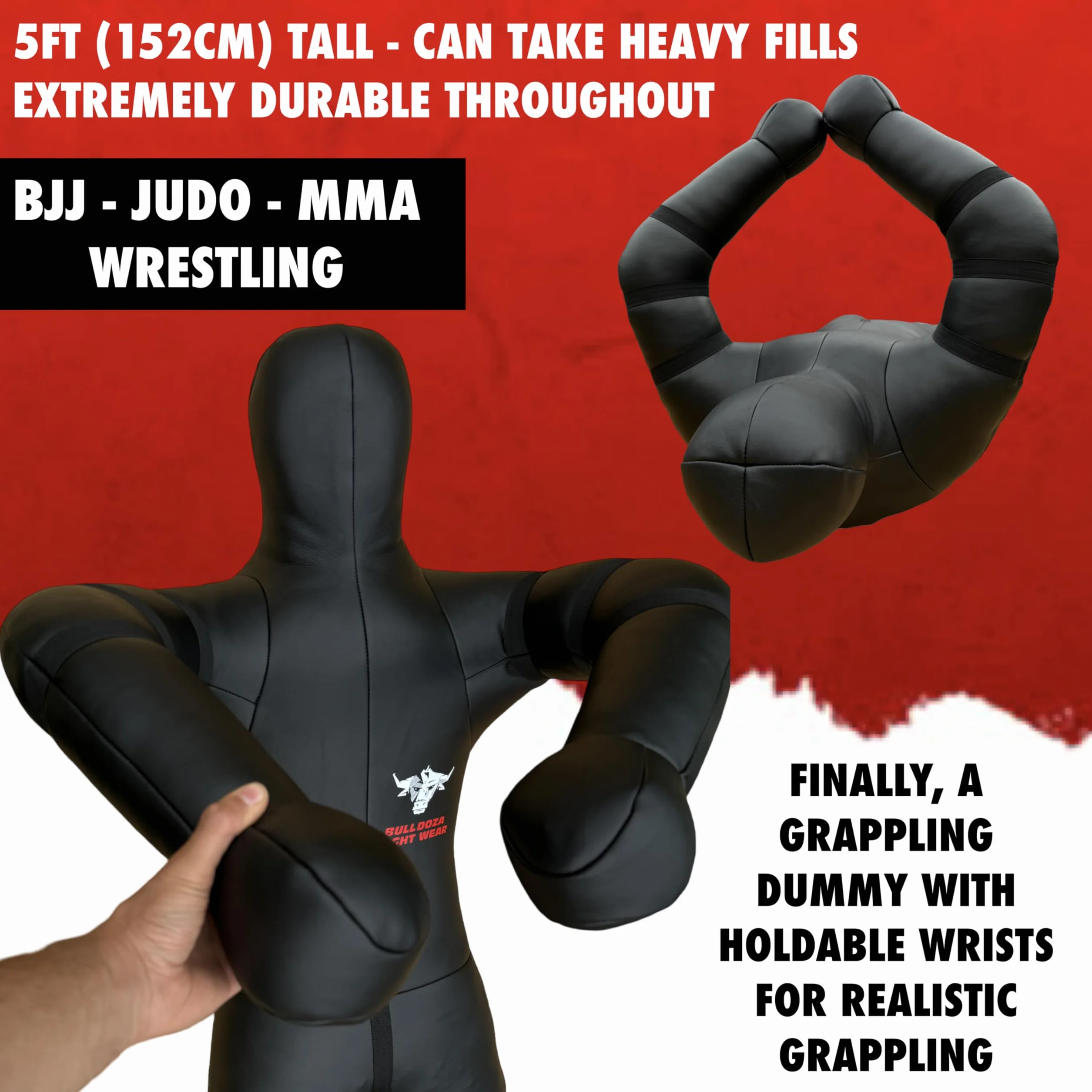 Maniquí de agarre autorellenable 152 cm BJJ Jiu-Jitsu para entrenamiento avanzado de lucha libre y artes marciales mixtas