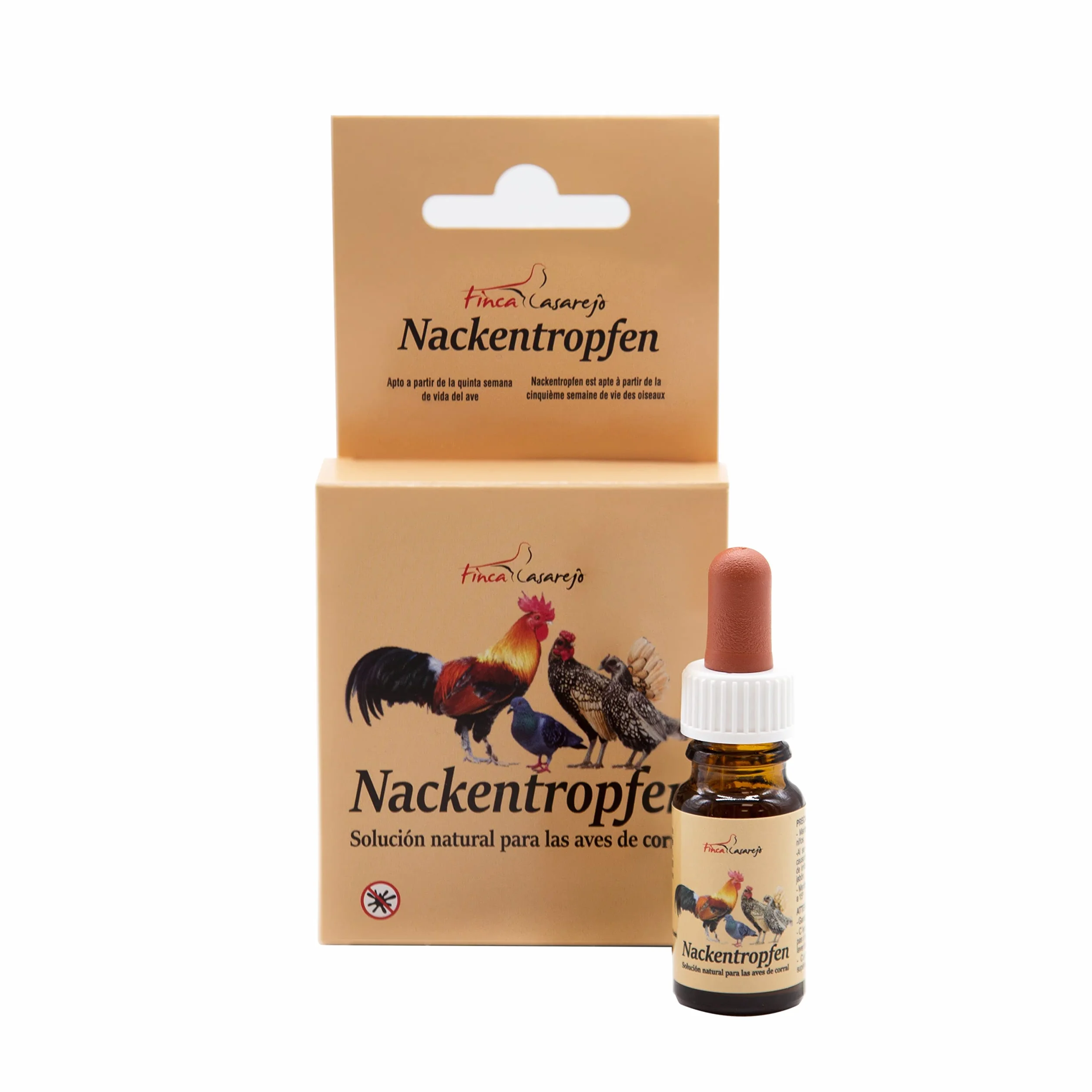 FINCA CASAREJO Nackentropfen - Repelente Natural contra el Piojo y Parásitos Externos de Gallinas y Otros Animales - Muy eficaz (Aves)