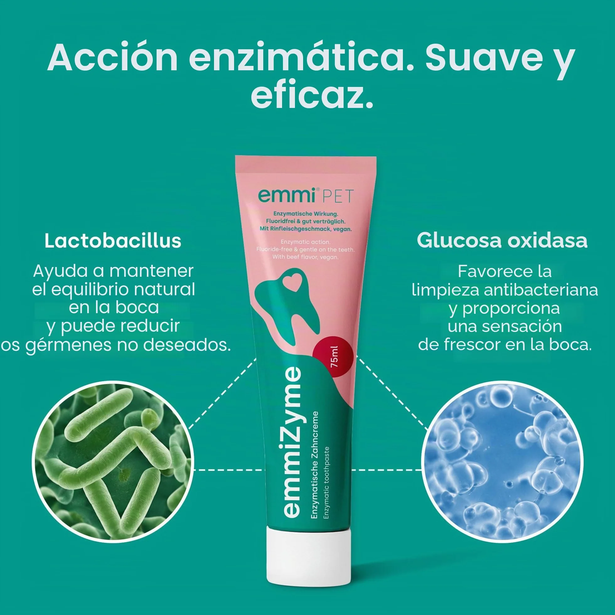 emmi-pet 1x emmi Orozyme Gel para el cuidado dental de perros y gatos con función de autolimpieza