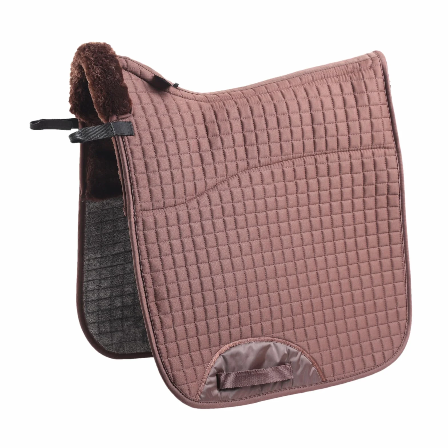 Almohadilla de piel sintética para silla de montar a caballo, manta completa Numnah Saddlecloth cuadrada con columna vertebral transparente de alta marchitura para montar a caballo, absorción