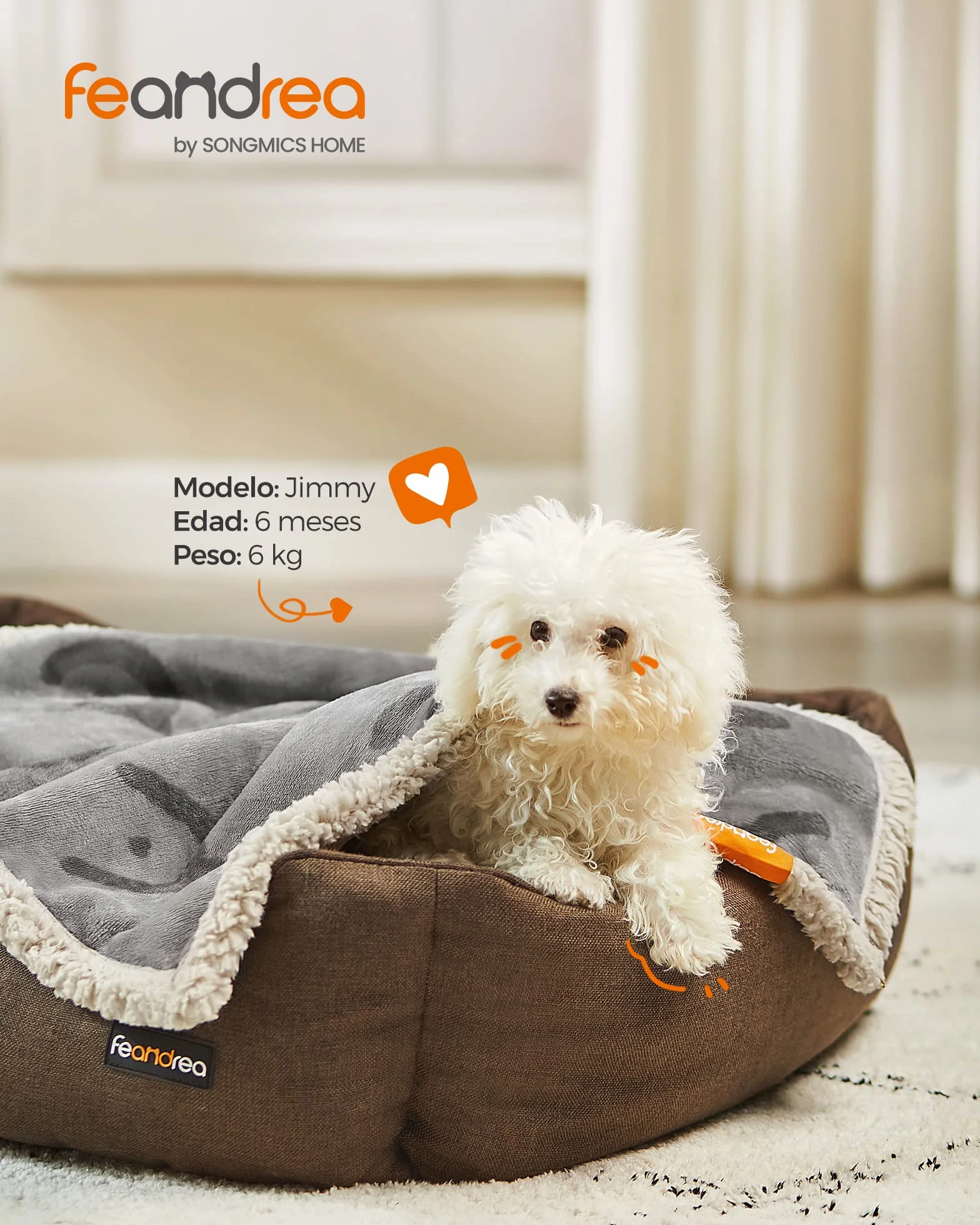 Feandrea Manta Impermeable para Perros, Vellón y Franela, para Perros Minialtura, Gatos, 73 x 63 cm, S, Reversible, Protección para Sofá, Cama, Lavable a Máquina, Gris PPB029G01