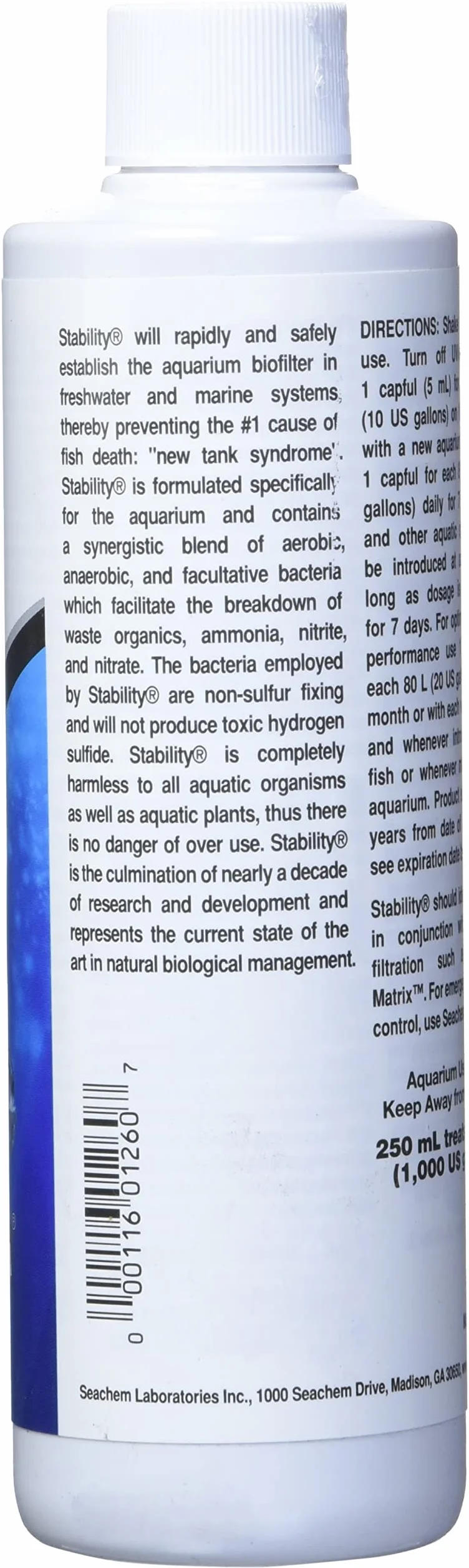 Seachem Tratamiento de Agua de Estabilidad, 250 ml