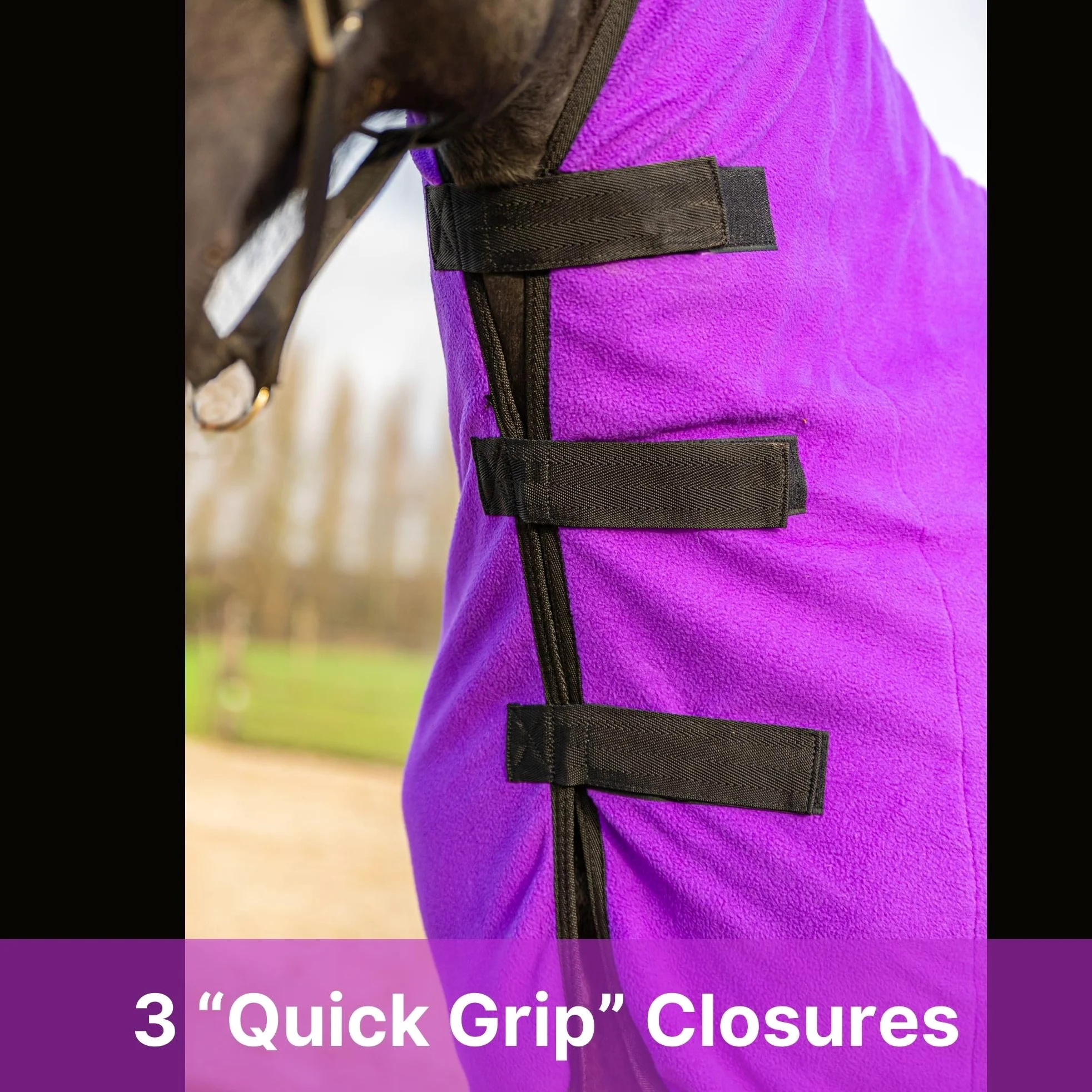 RESISTANCE Enfriador de contorno de forro polar suave de larga duración y cálido para caballo (XL (80-82 pulgadas), morado
